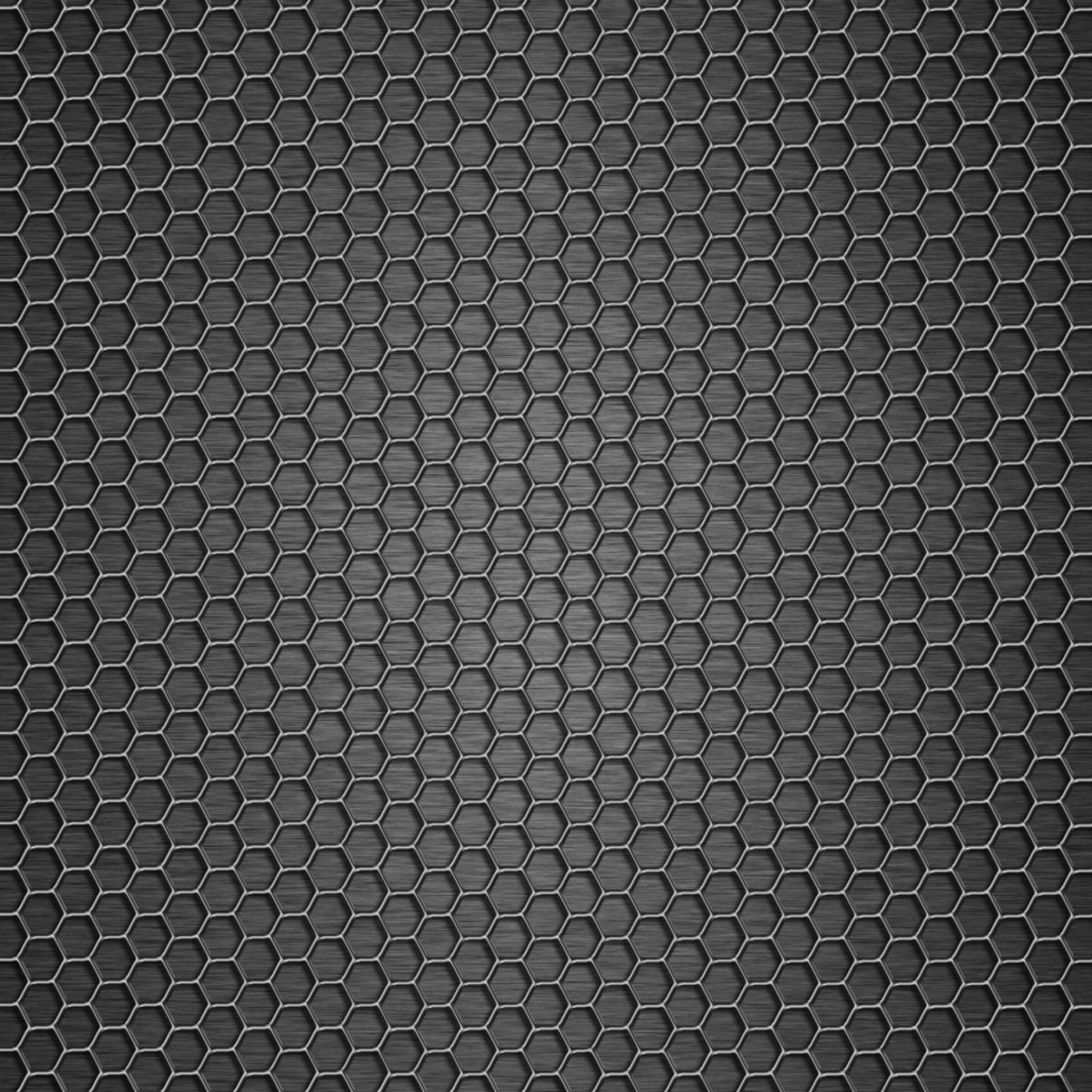 2048x2048  Wallpaper mesh, dark, background, texture, metal