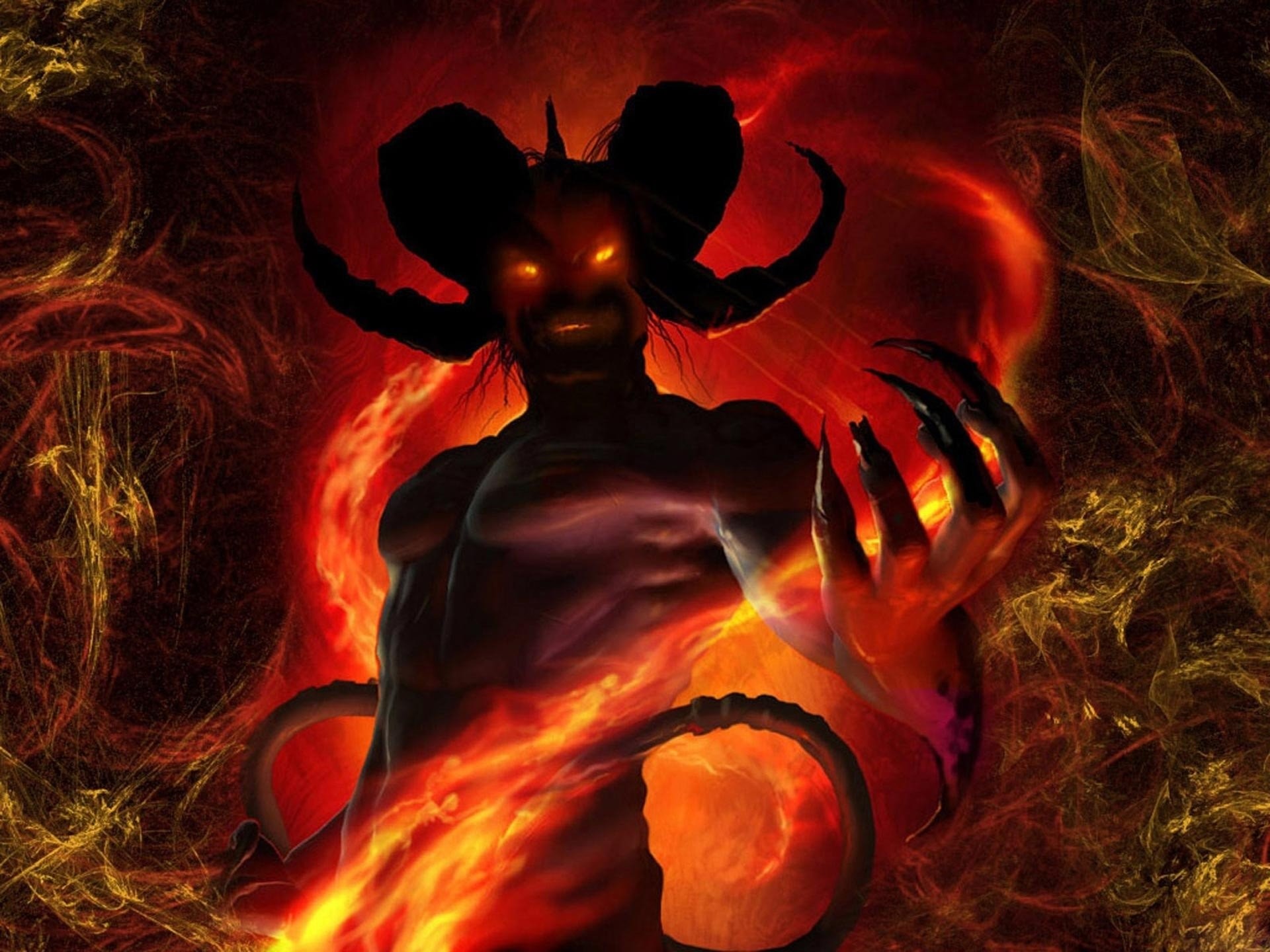 1920x1440 Dark - Demon Dark Warrior Creature Hell Wallpaper