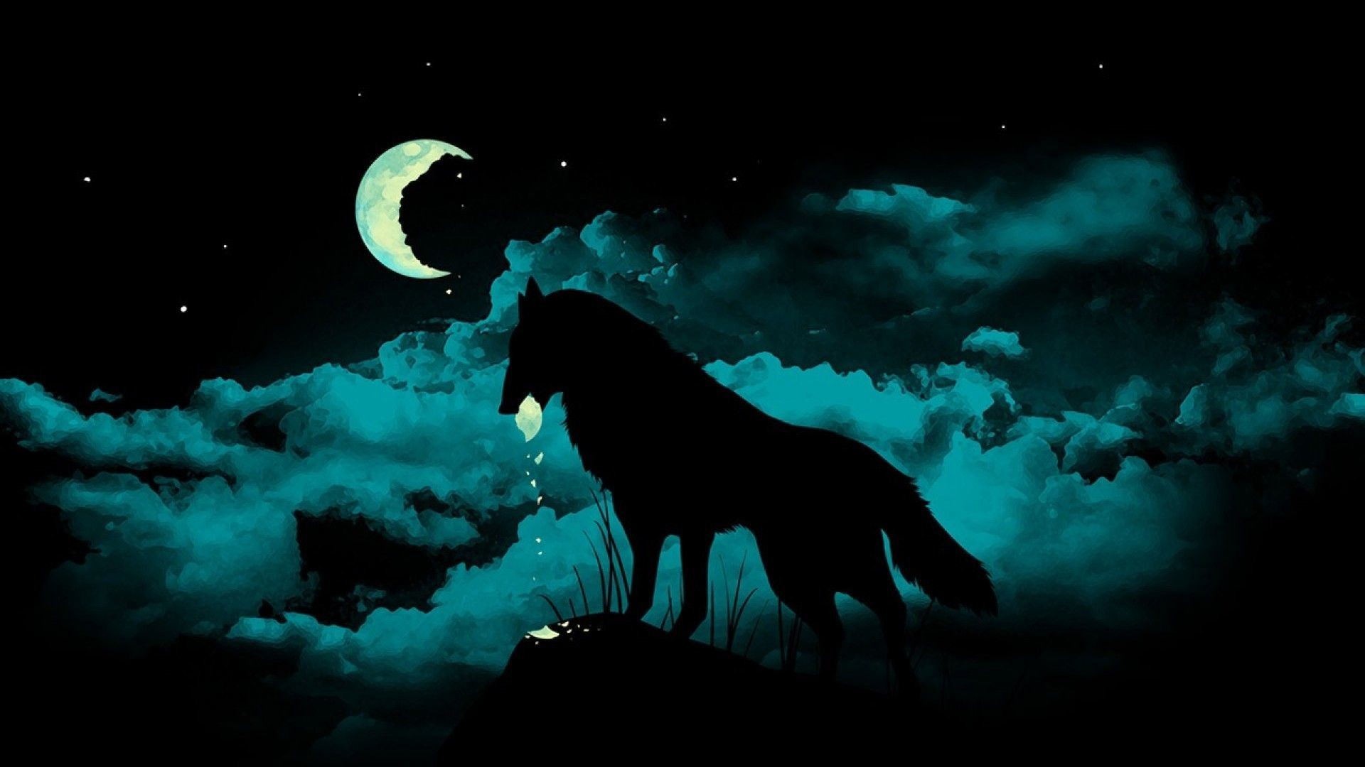 1920x1080  HD Widescreen Wallpapers - wolf and moon pic by Dalton Williams