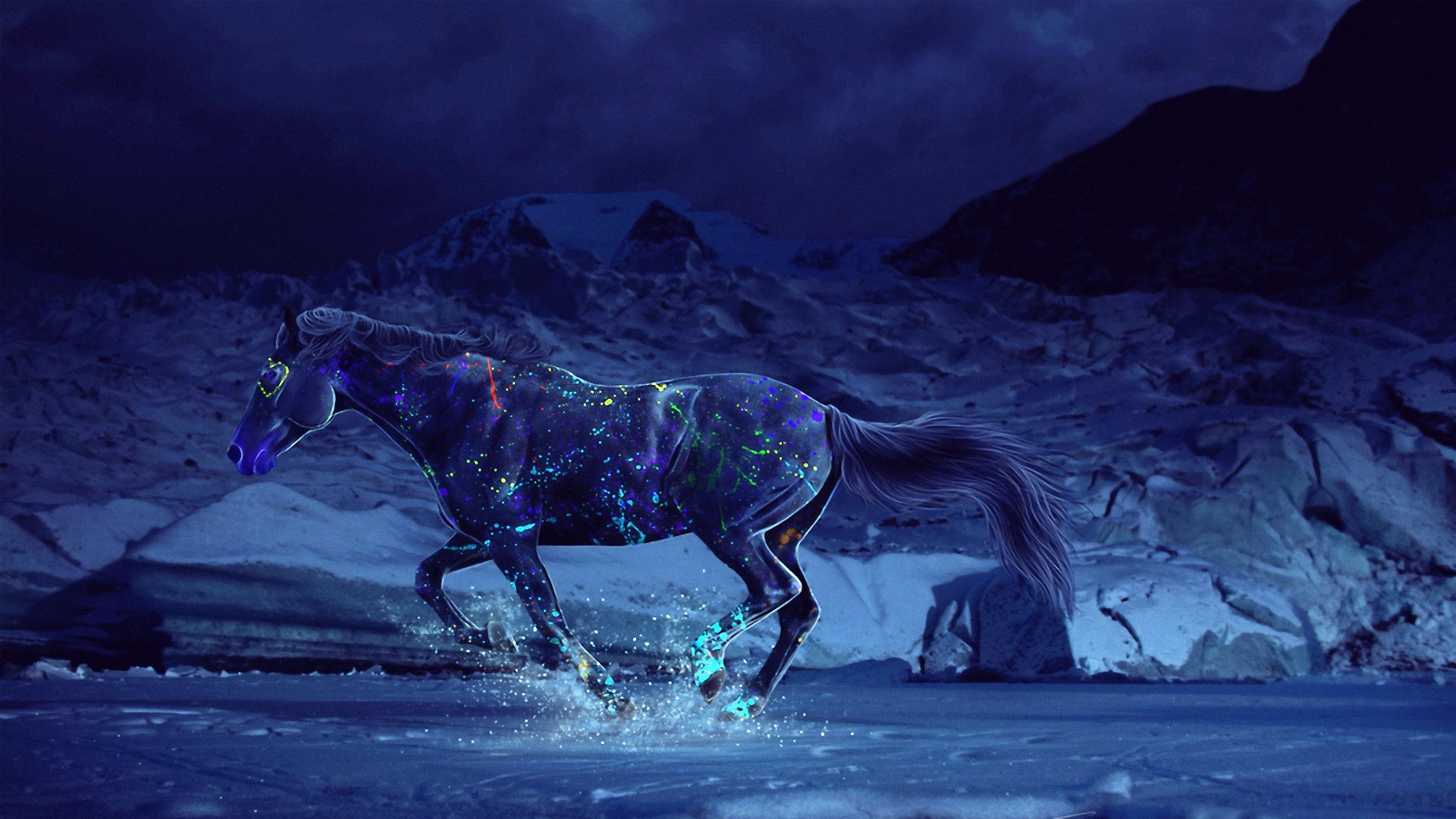 1920x1080 Horse-Running-In-The-Christmas-Dark Â·  merry_christmas_multi_display_by_digitalphenom