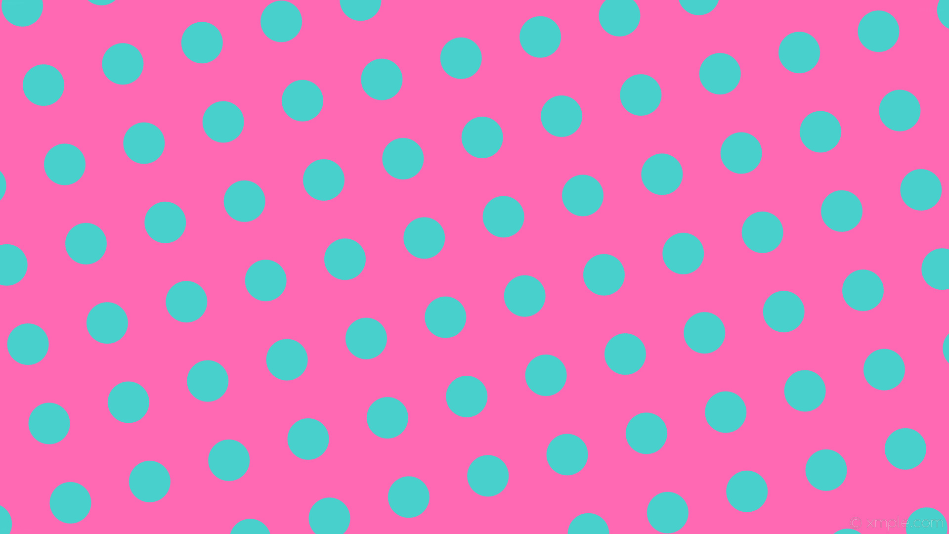 1920x1080 wallpaper polka dots spots blue pink hot pink medium turquoise #ff69b4  #48d1cc 15Â°