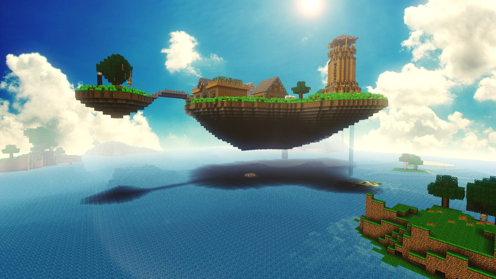 1920x1080 Video Game - Minecraft Mojang Video Game Floating Island Wallpaper