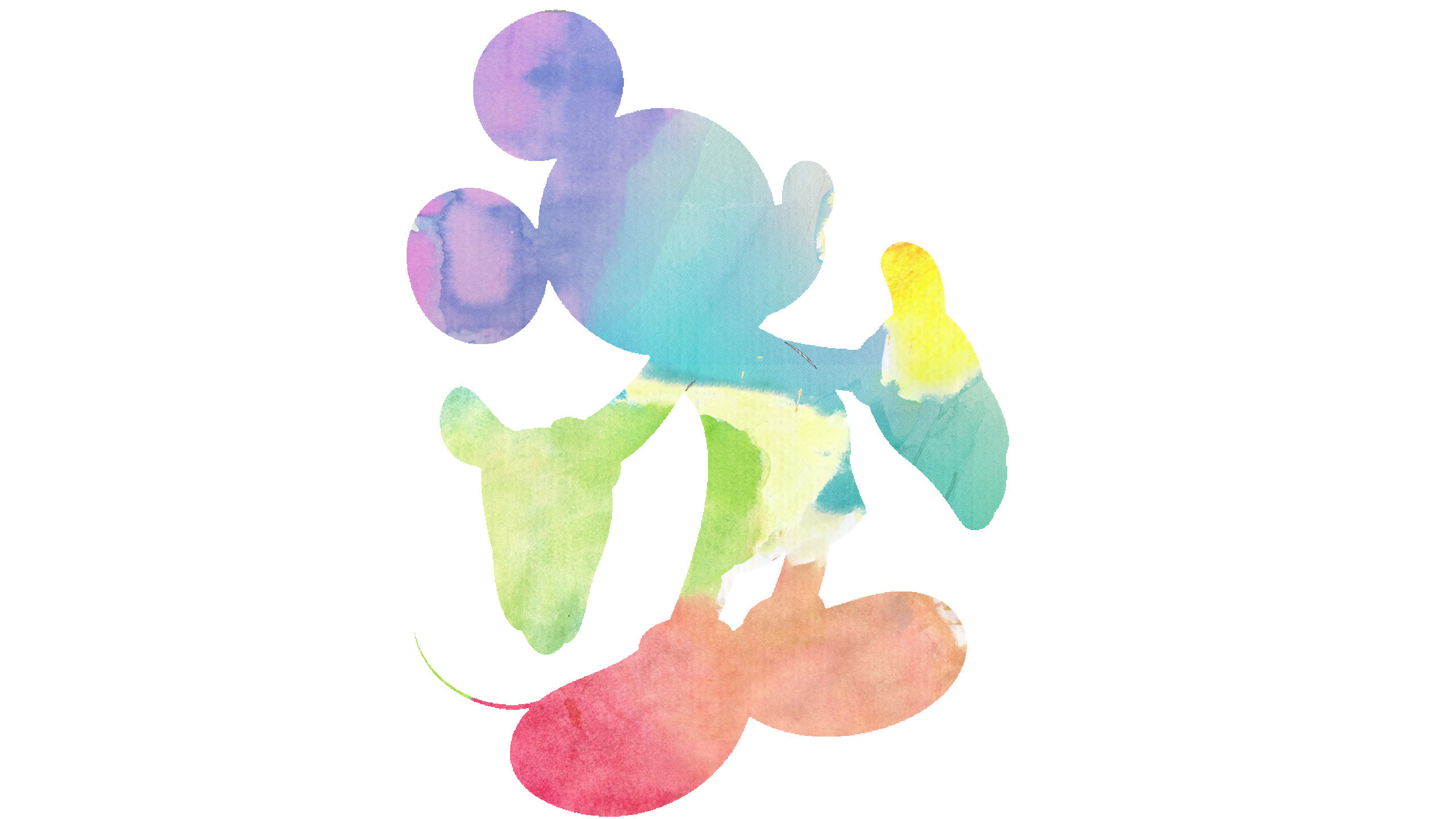 2560x1440 I created a New Mickey Mouse watercolour Wallpaper!