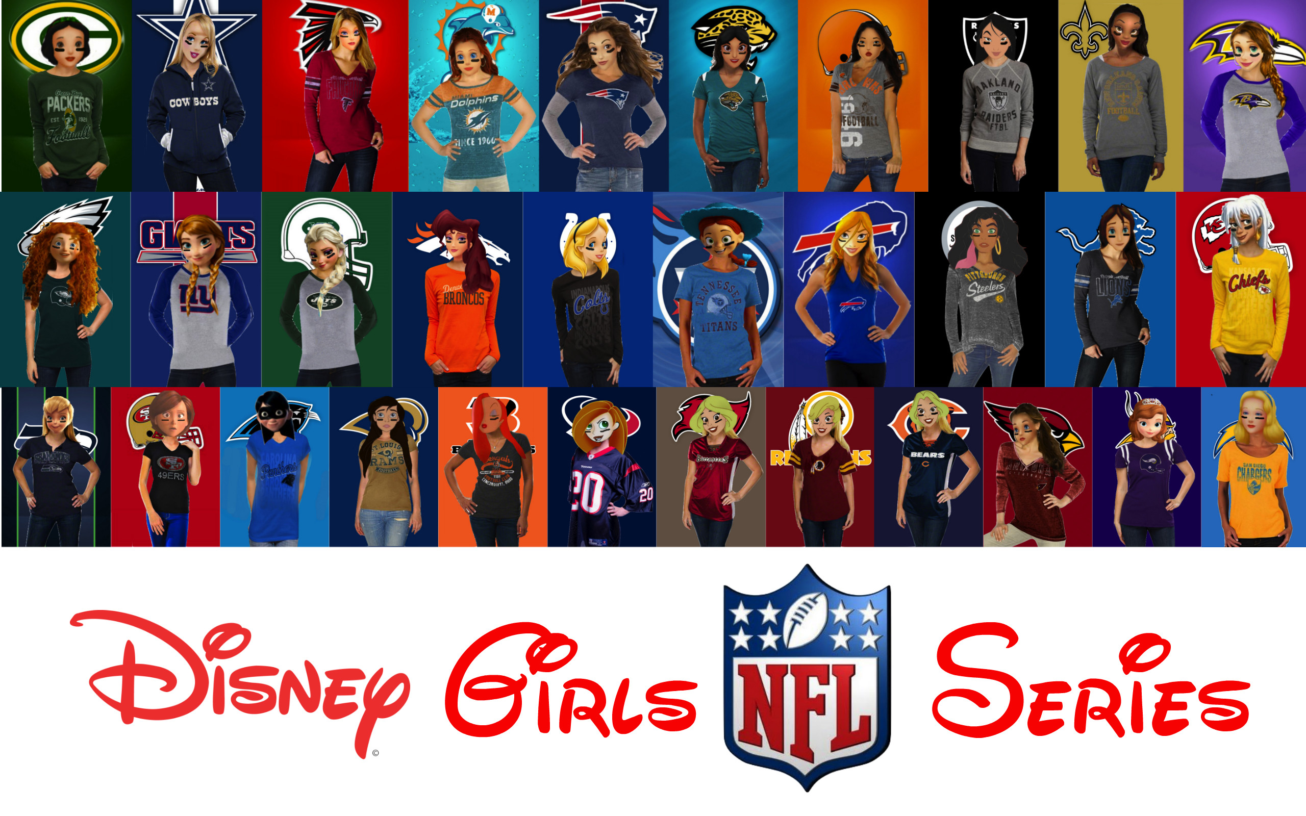 2560x1600 All Nfl Teams Wallpaper Disney girls nfl series poster