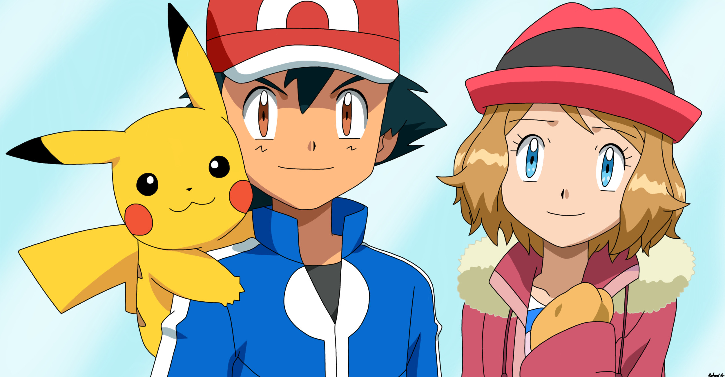2500x1300 Ash with Serena by Spartandragon12 Ash with Serena by Spartandragon12