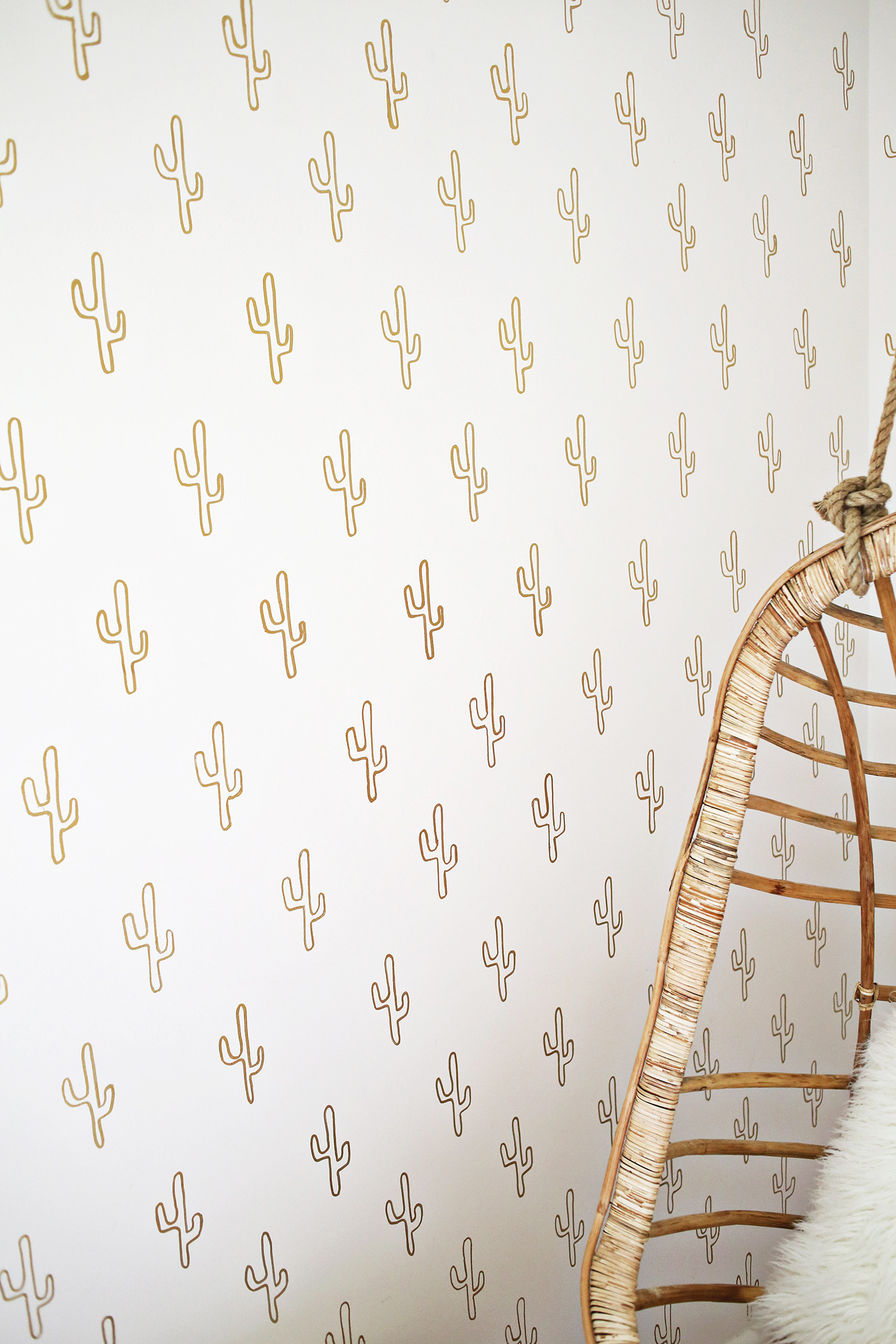 1500x2250 Gold Cactus Wallpaper DIY ...