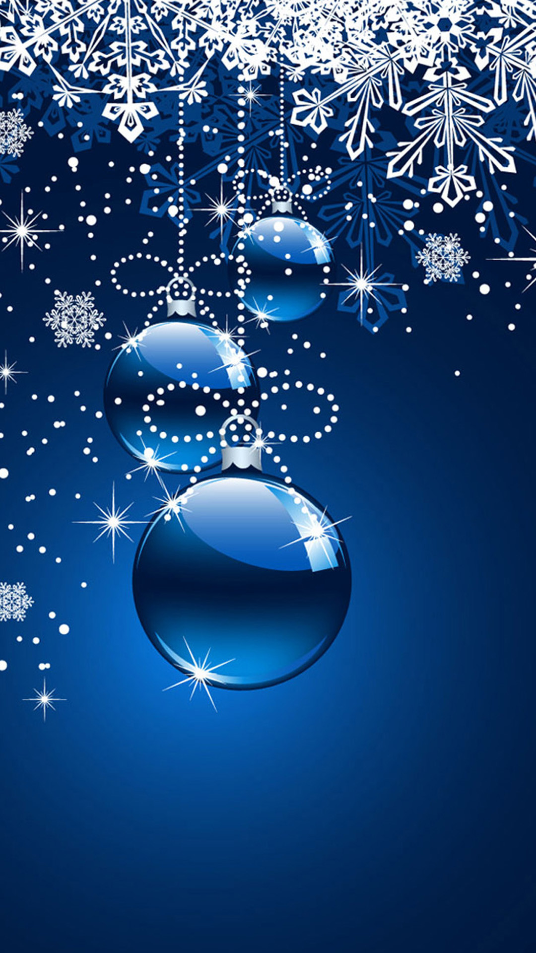 1080x1920 Blue Christmas Ornaments
