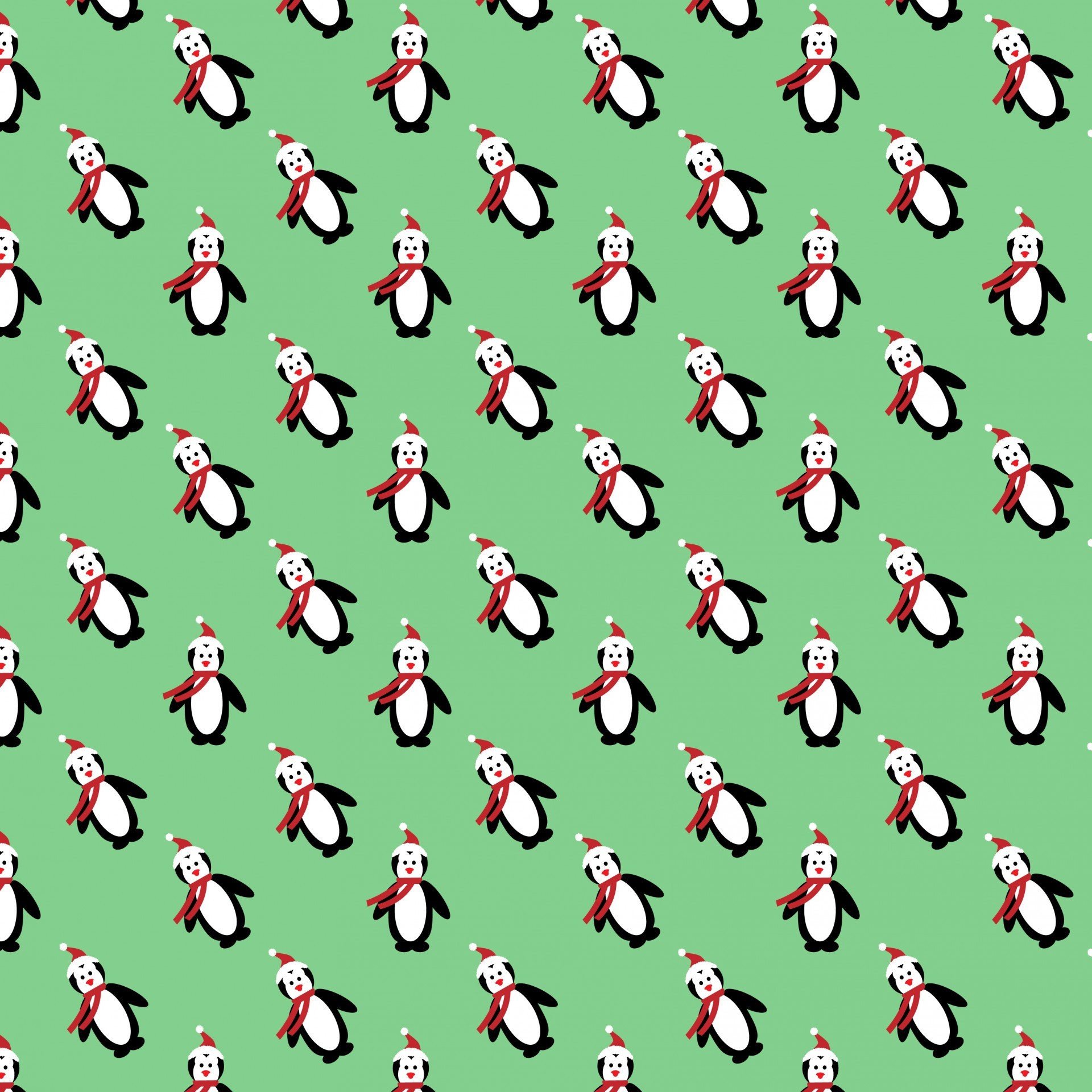 1920x1920 Christmas Penguin Background