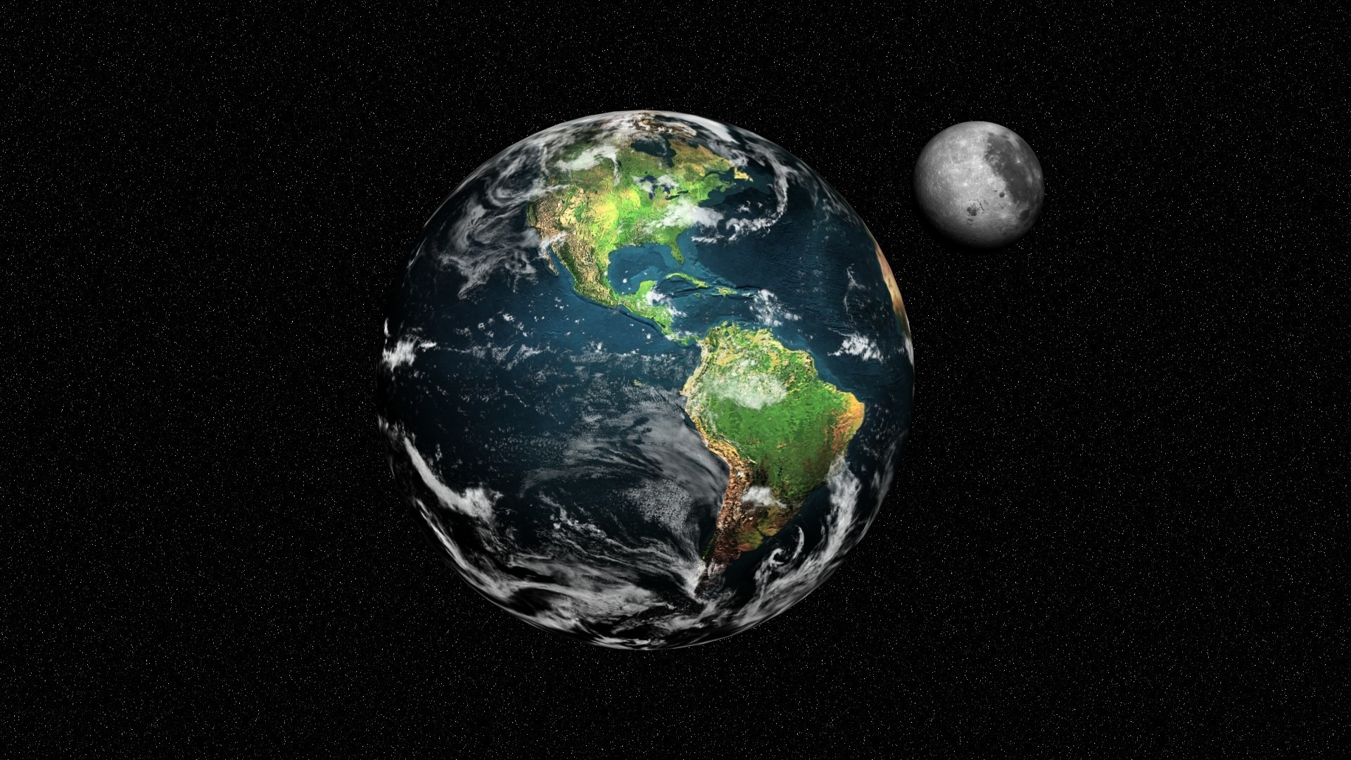 1920x1080 HD Wallpaper Earth and Moon 3D Look From Space Photograph wallpaper | Best  HD Wallpapers