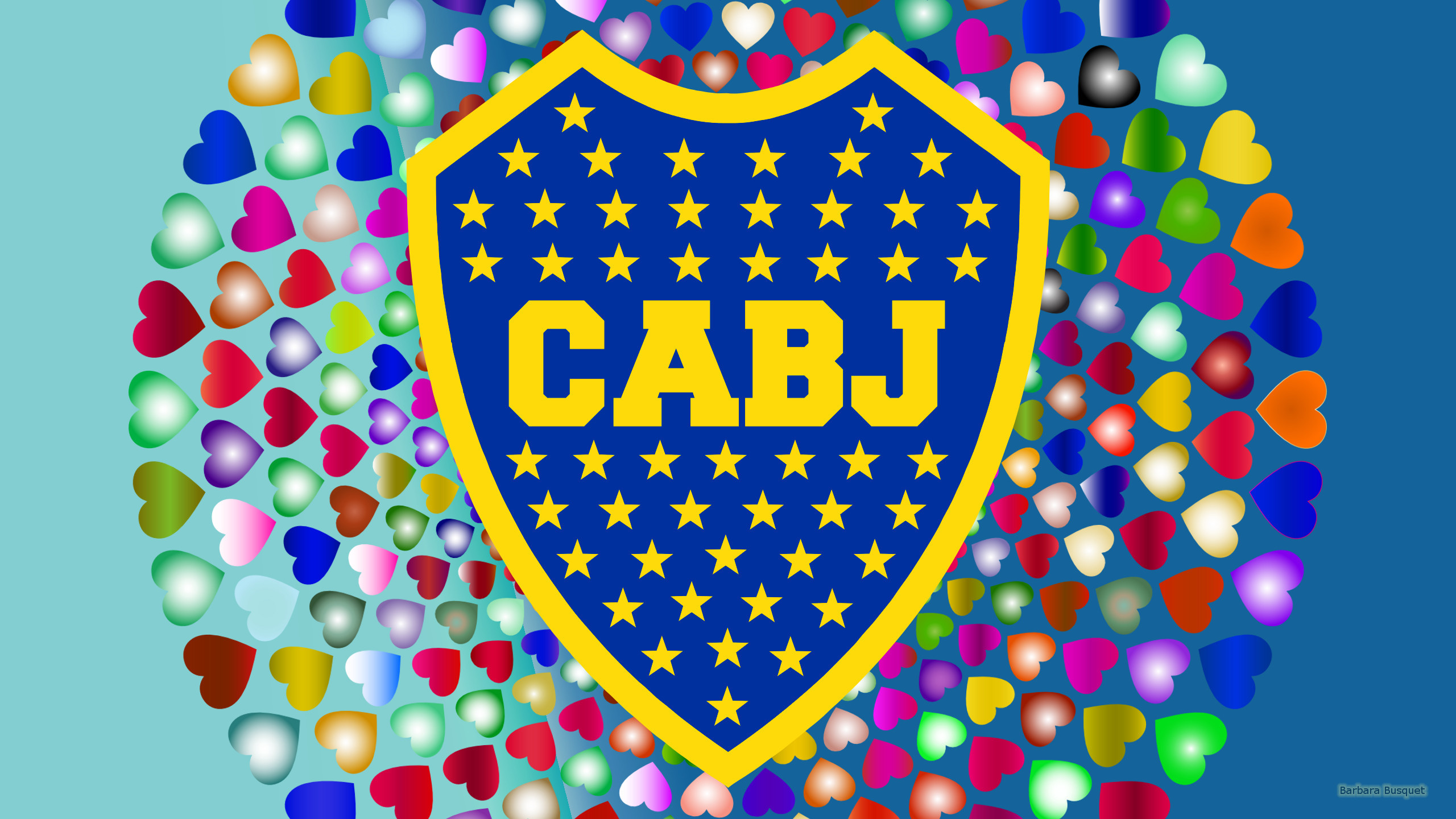2560x1440 Ca Boca Juniors wallpaper hearts