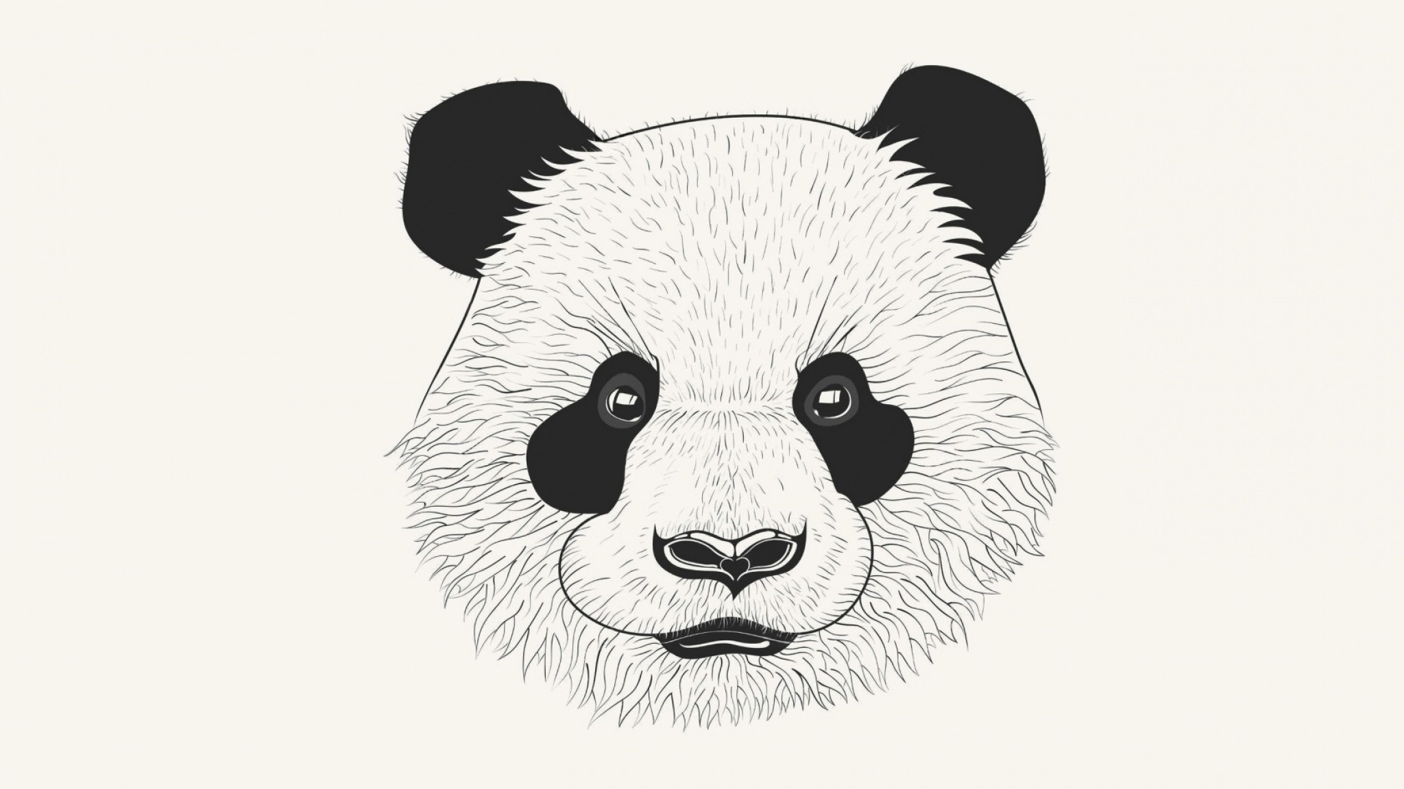 2048x1152 Preview wallpaper panda, art, muzzle 