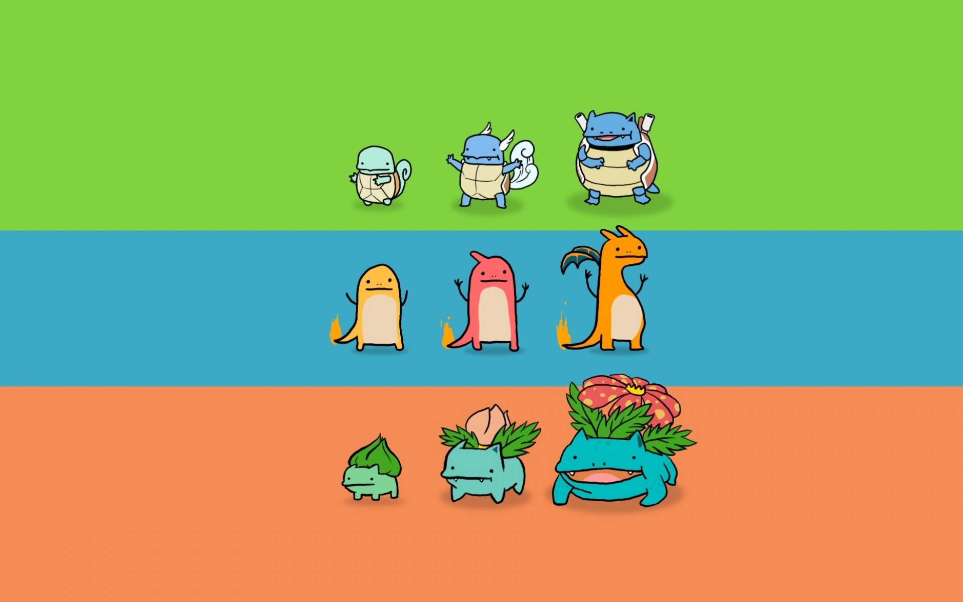 1920x1200 Bulbasaur, Charmander and Squirtle Desktop Background Wallpaper Free  Download