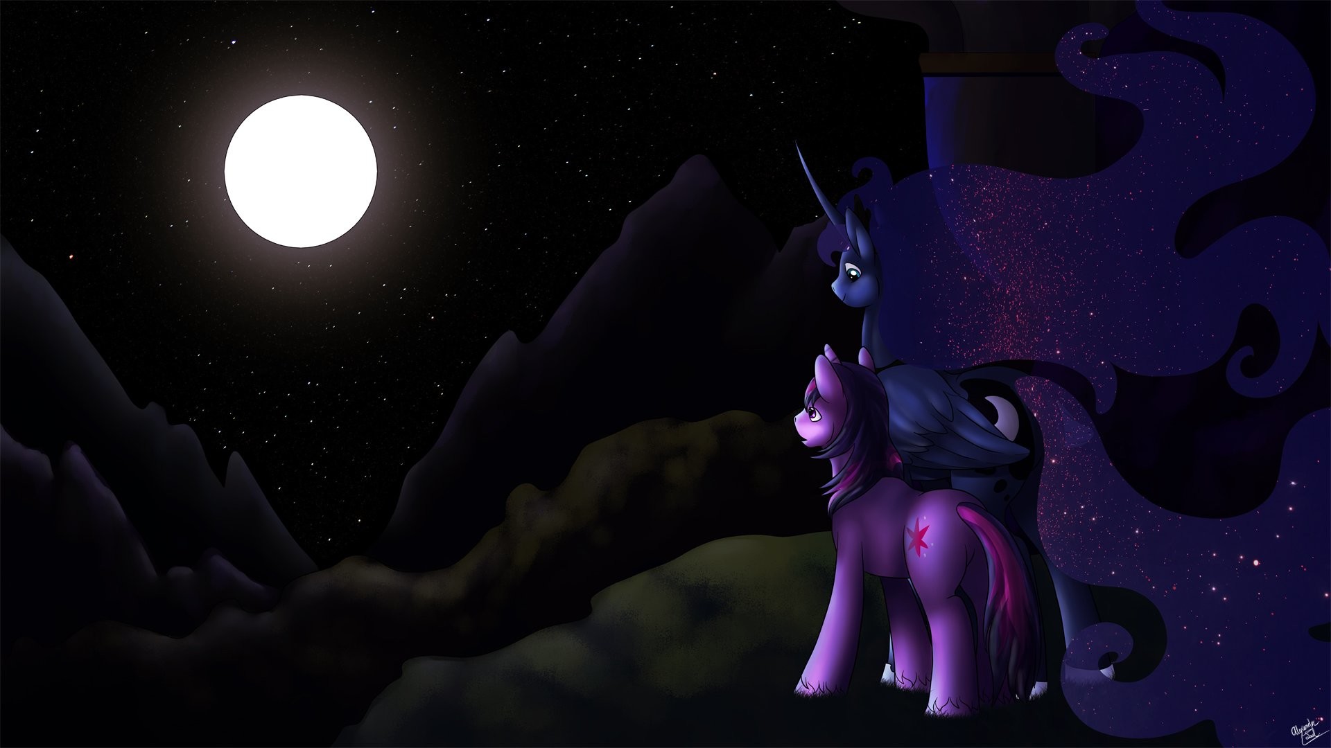 1920x1080 Twilight Sparkle And Princess Luna 493134