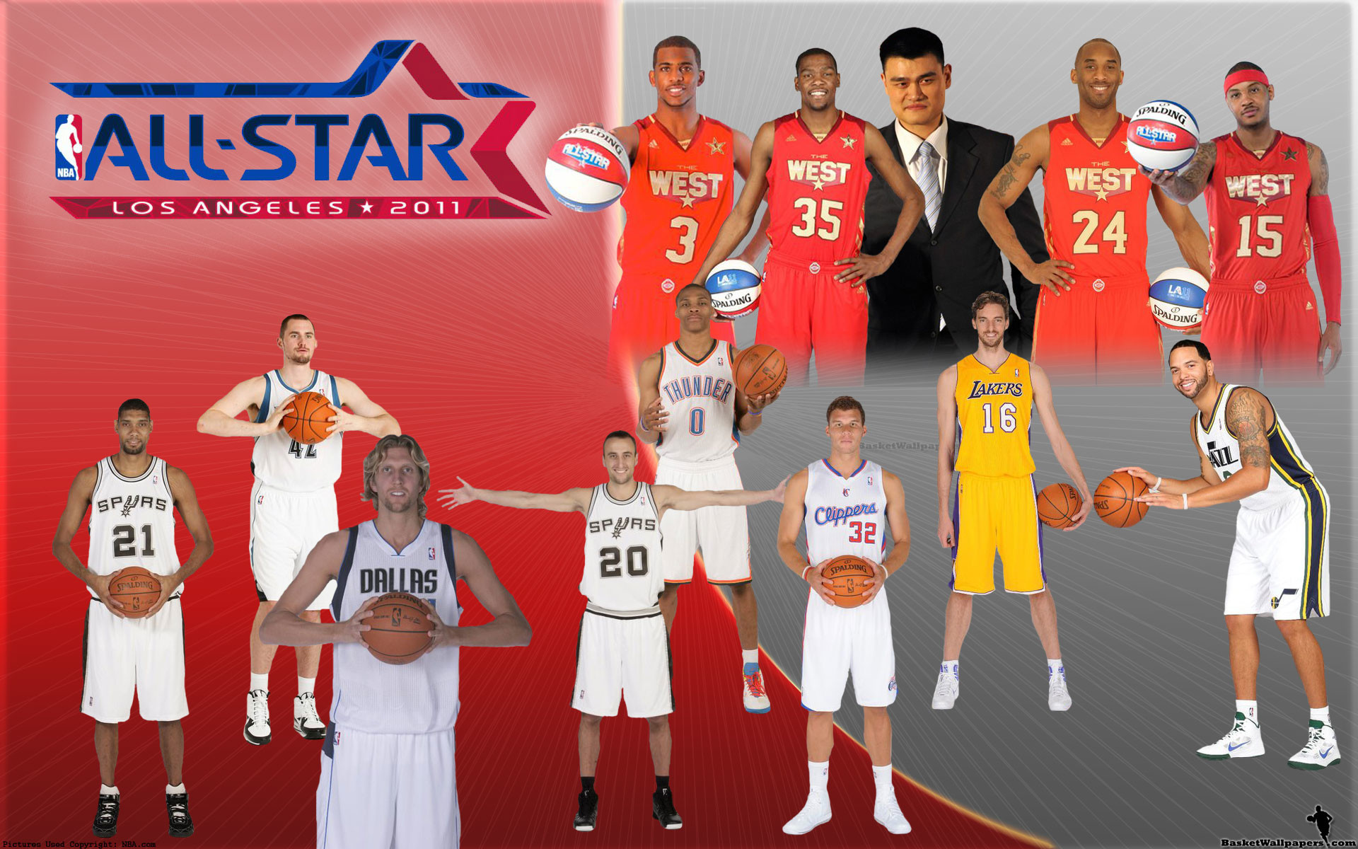 1920x1200 NBA All-Star 2011 Western Conference Team Widescreen Wallpaper