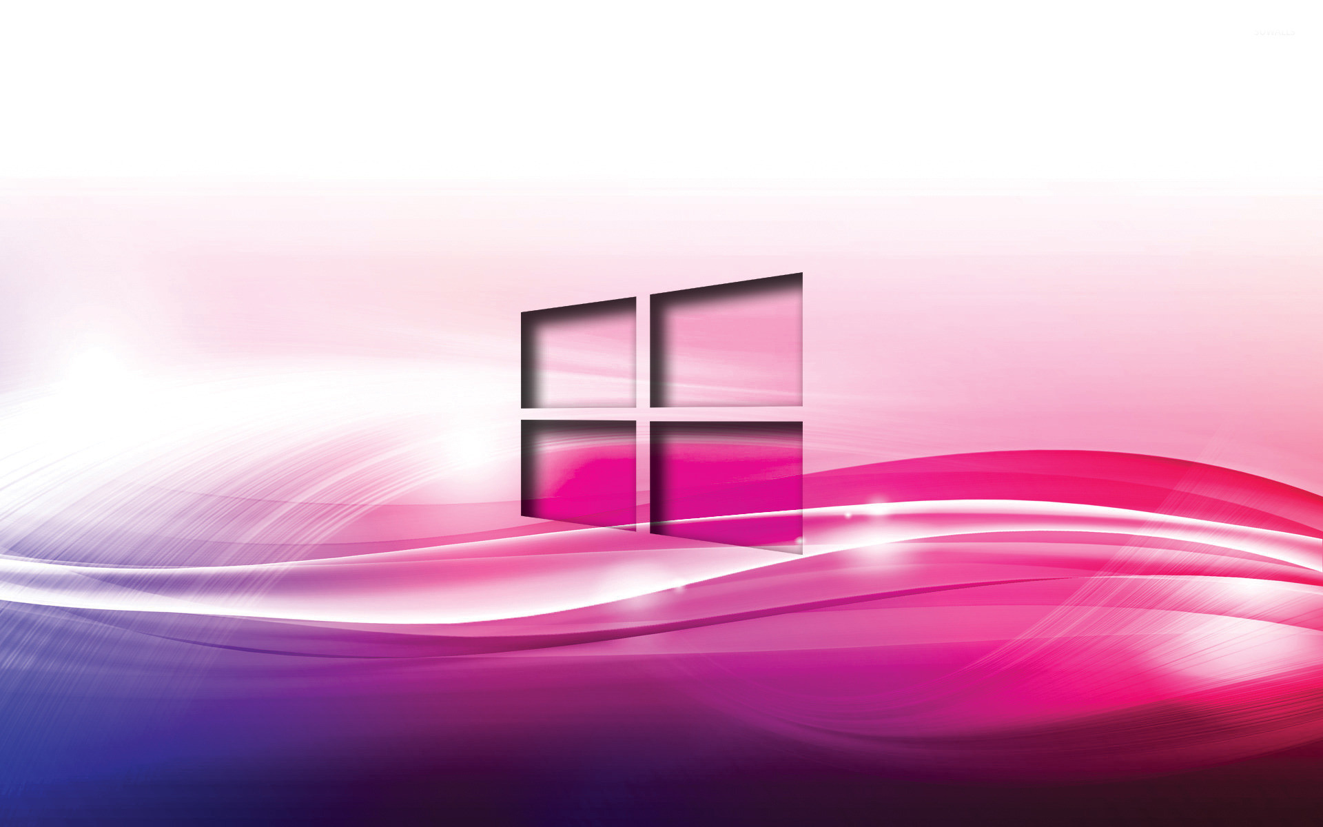 1920x1200 Windows 10 transparent logo on purple waves wallpaper