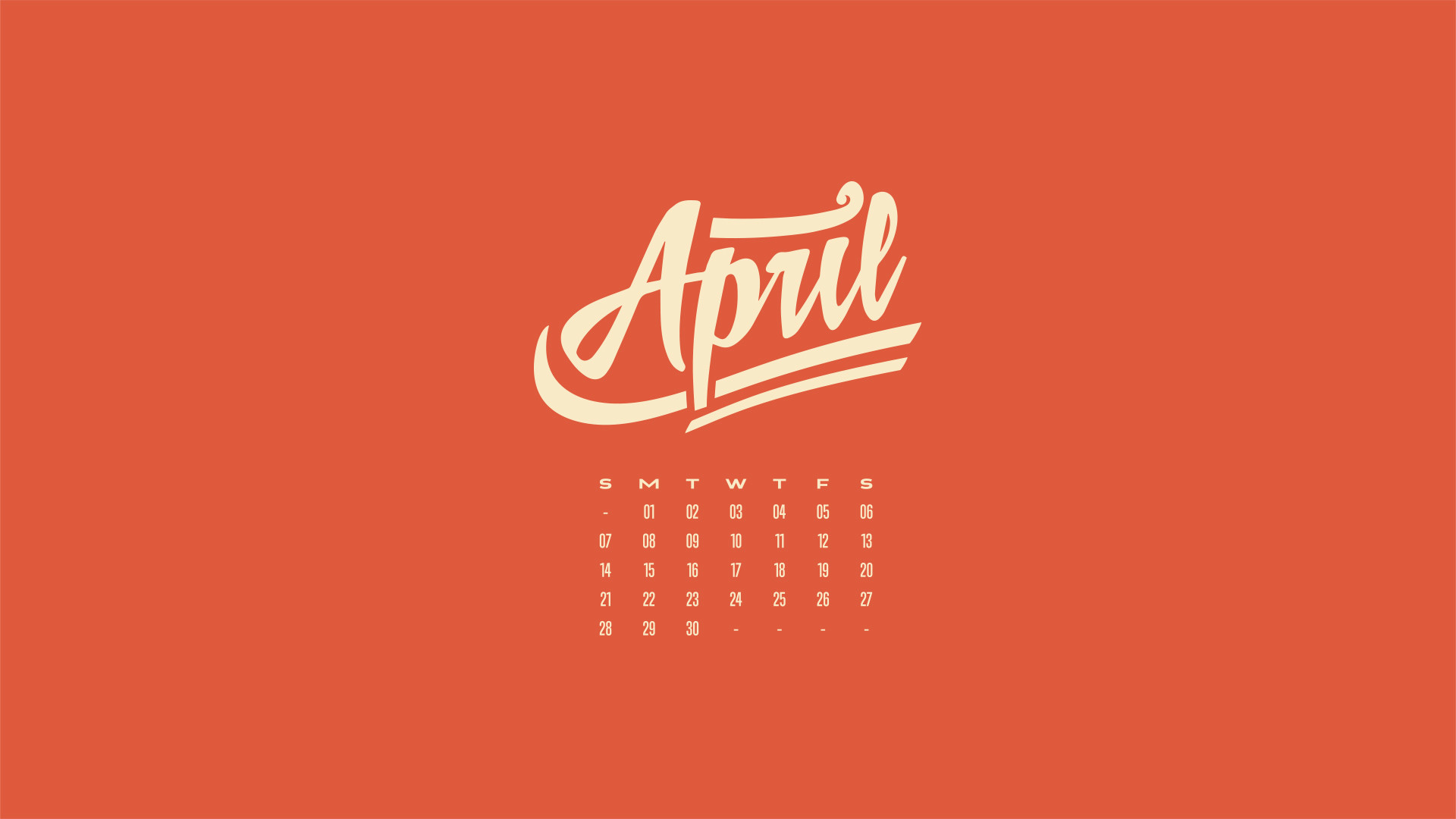 1920x1080 April 2013 Desktop Calendar Wallpaper | Paper Leaf Design