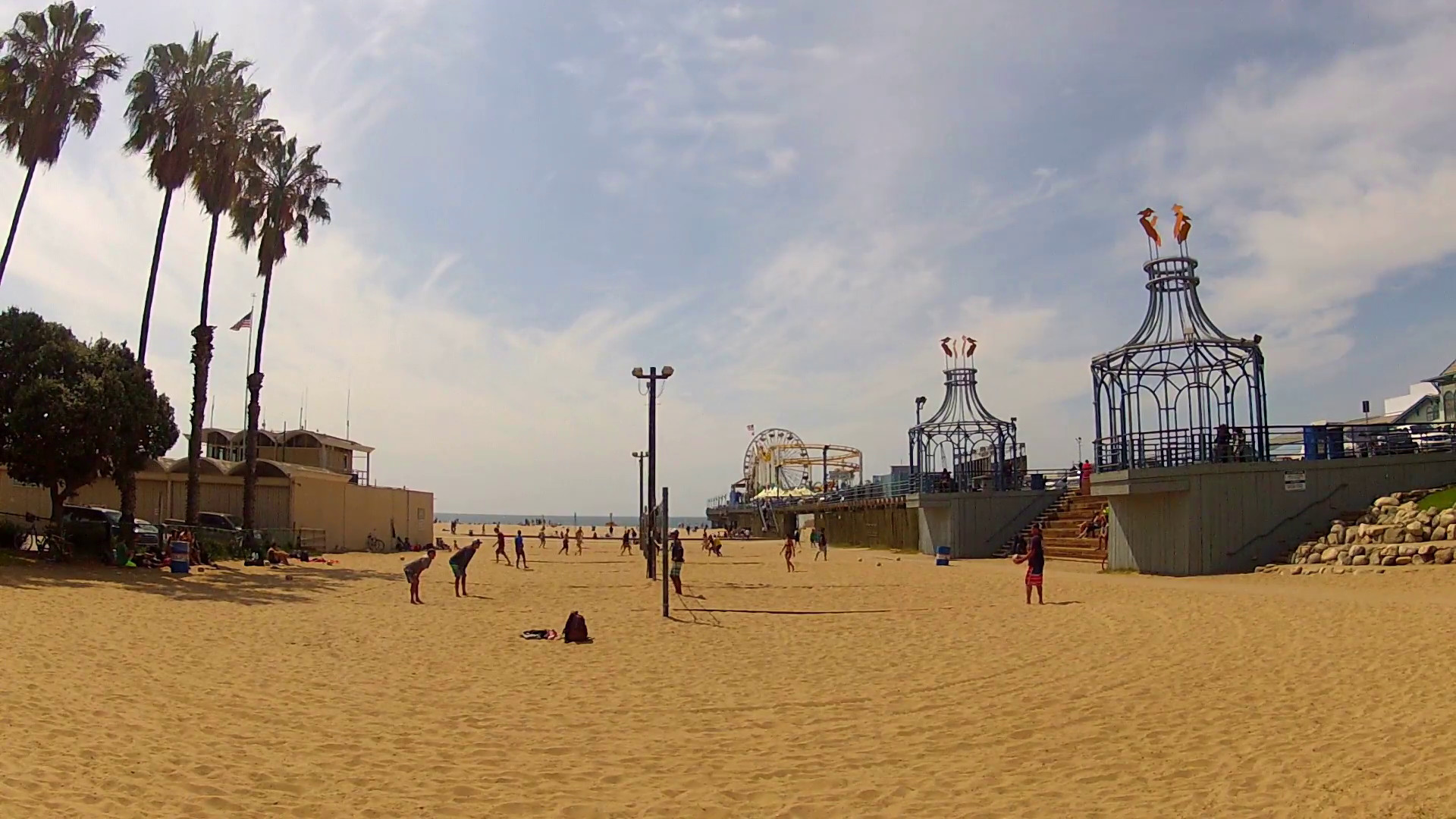1920x1080 Beach Volleyball Games By Santa Monica Pier- Santa Monica CA Stock Video  Footage - VideoBlocks