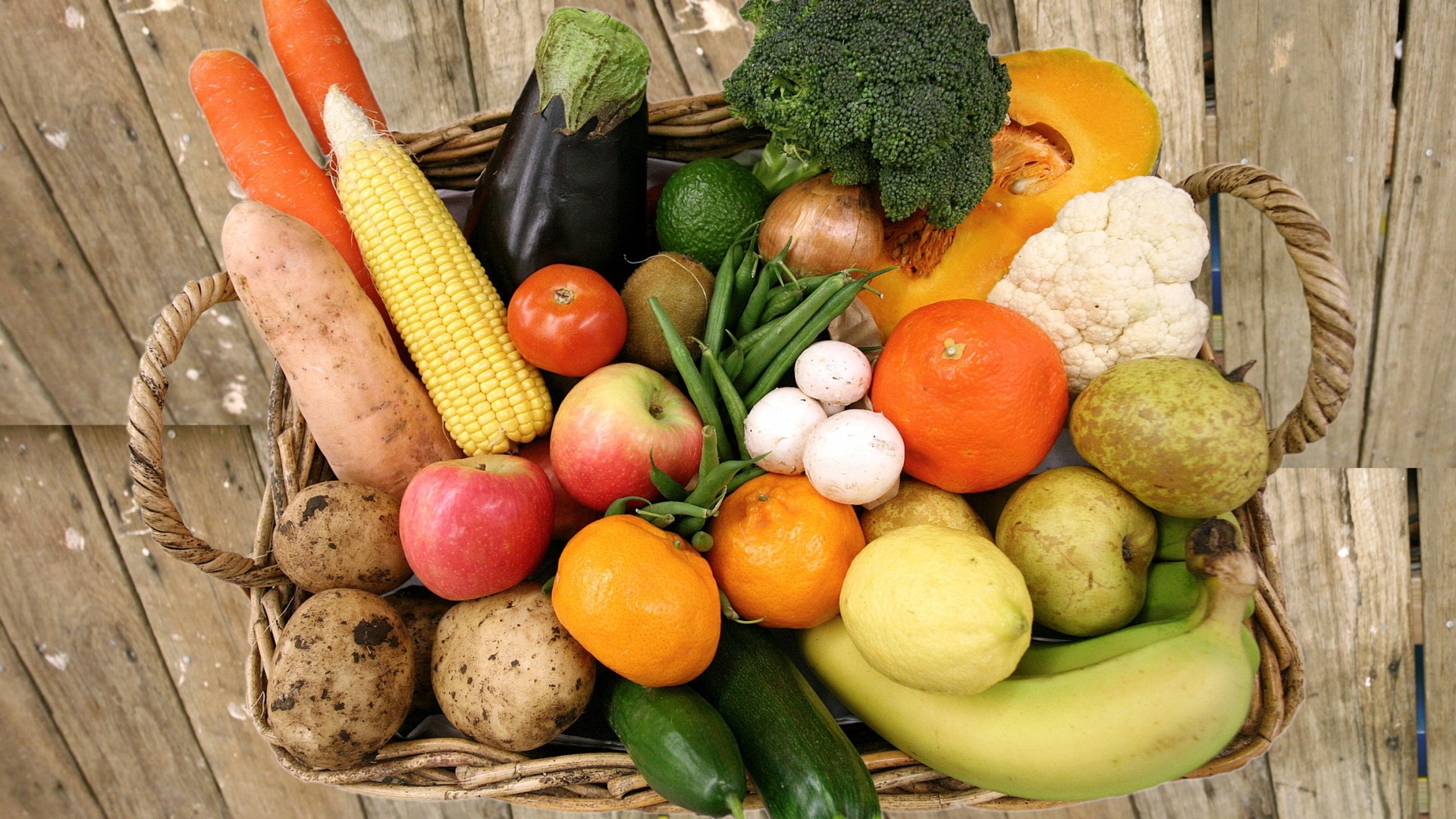 1920x1080 fruit, vegetables, basket