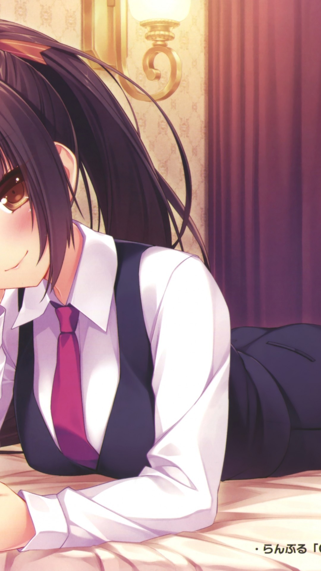 1080x1920 Anime Girl, Lying Down, Smiling, Business Women