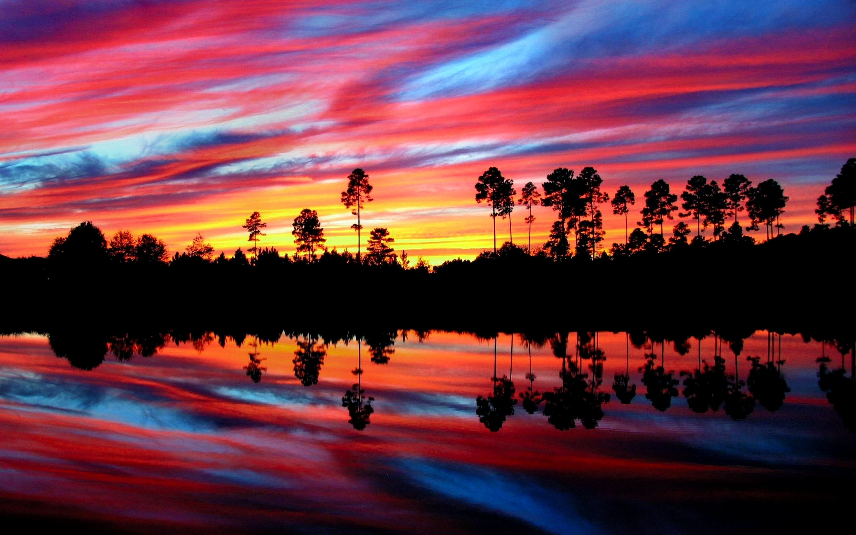 2960x1850 Sunset Reflection Background