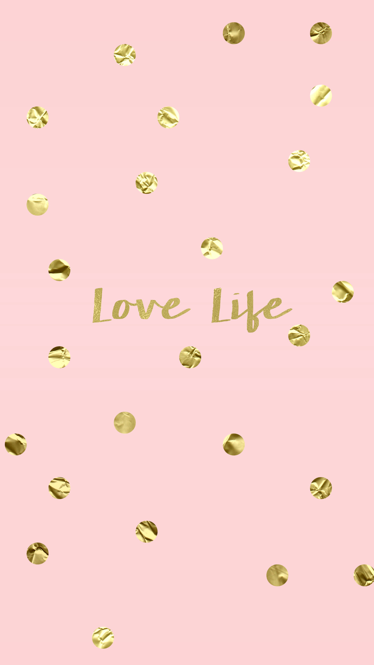 1242x2208 Love Life Blush Pink Gold iPhone Wallpaper Background