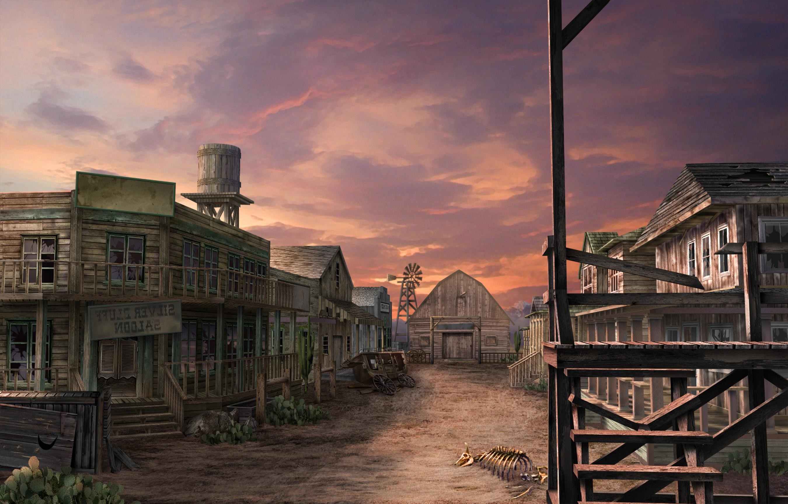 2700x1727 Wild west ghost town sky buildings old - Wallpapers, HD and HQ backgrounds  for your widescreen desktop or mobile device.