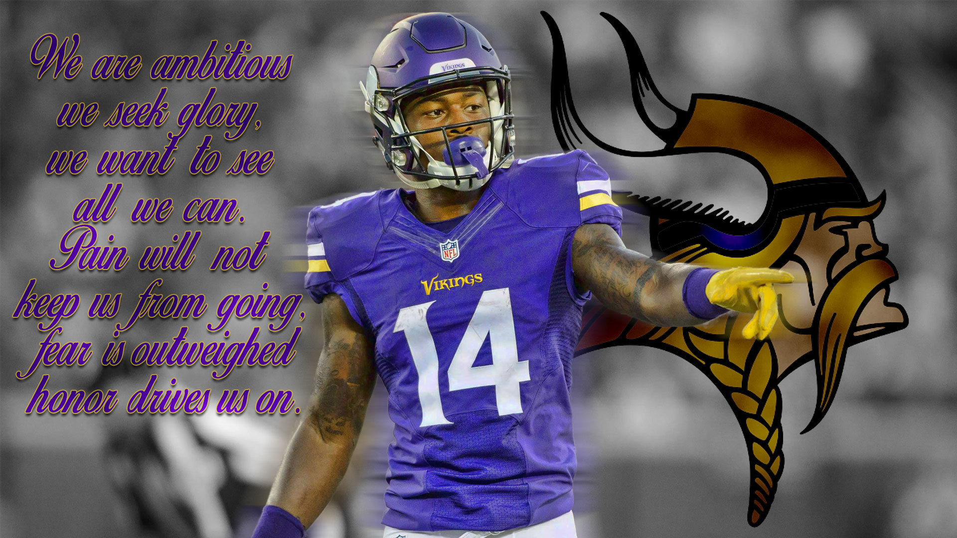 1920x1080 Happy New Year /r/minnesotavikings! I whipped up a Diggs wallpaper for you  guys! I'll have a couple more today as well! SKOL!