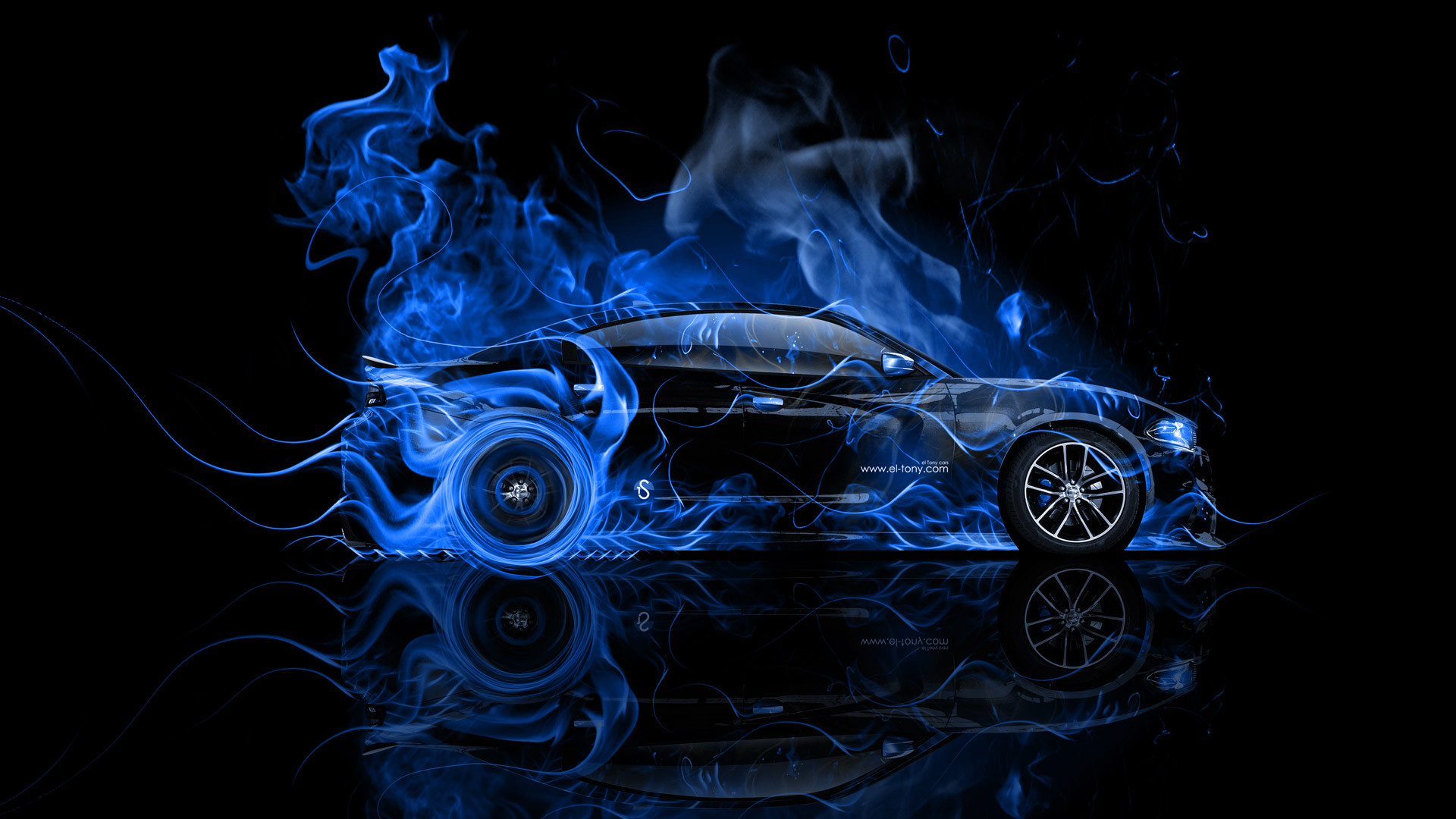 1920x1080 Dodge-Charger-RT-Muscle-Side-Blue-Fire-Abstract-Car-2014-Art-HD-Wallpapers-design-by-Tony-Kokhan-www.el-tony.com_.jpg  (1920Ã1080) | Dodge Chargers ...