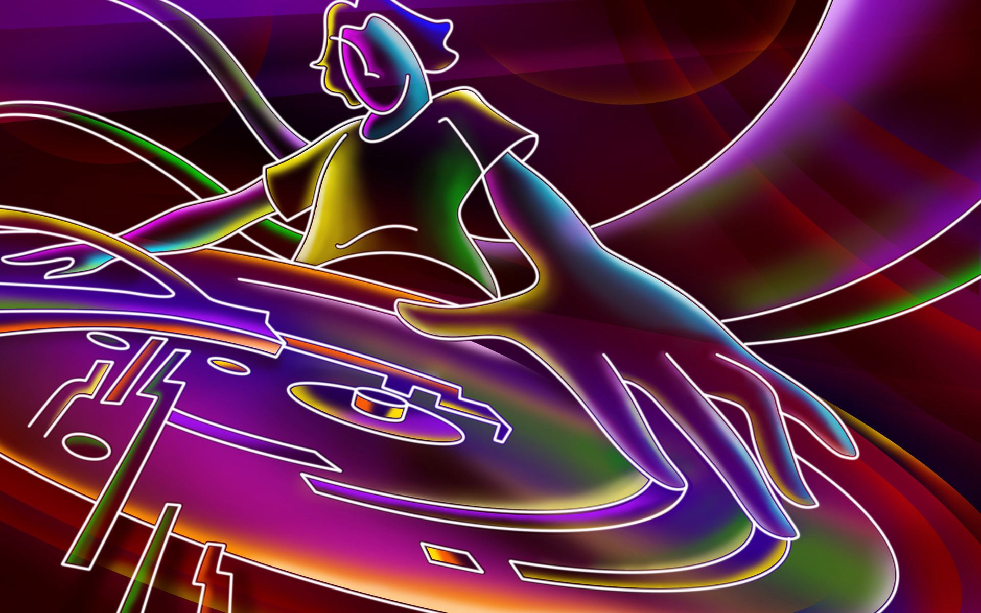 1920x1200  Neon DJ Wallpaper