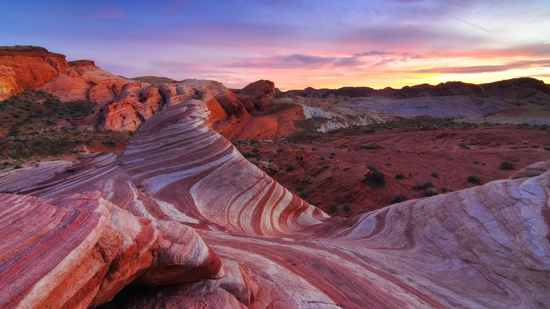 1920x1080 Desert Landscape Rocks Sky Red Color - High Definition Wallpapers .