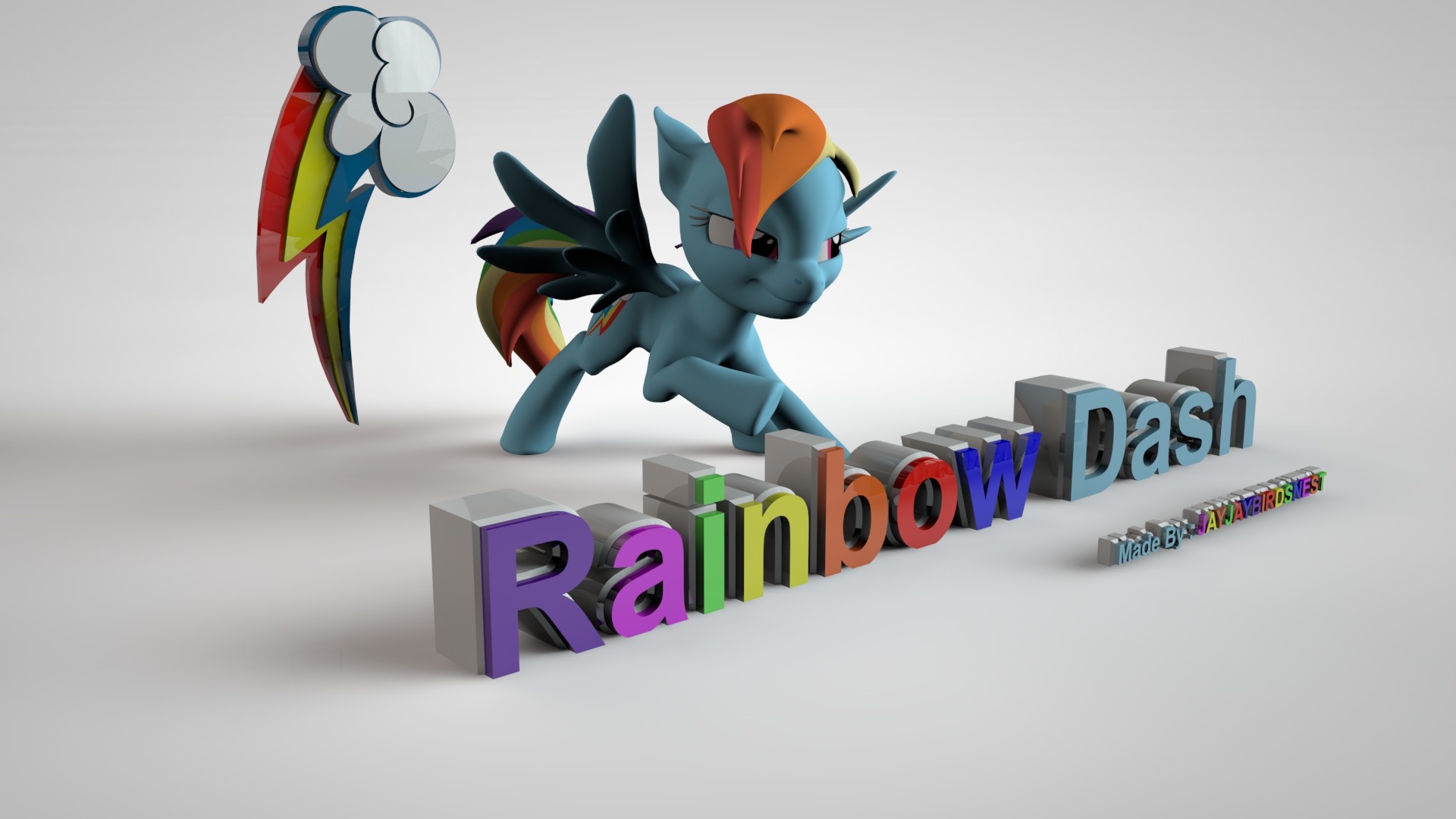 1920x1080 ... My Little Pony FIM 3D Rainbow Dash Wallpaper by jayjaybirdsnest
