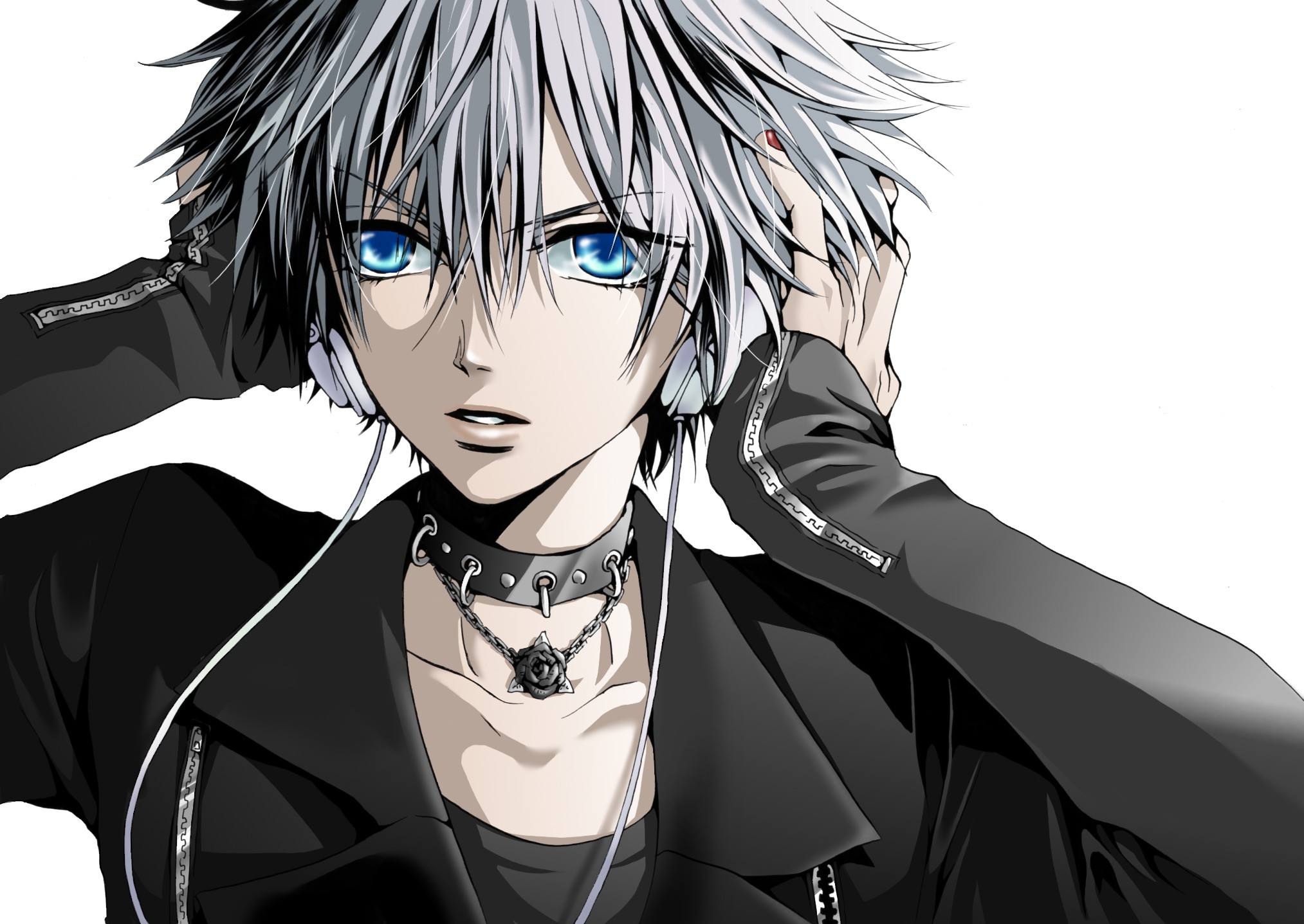 Download A mysterious dark anime boy with style. Wallpaper