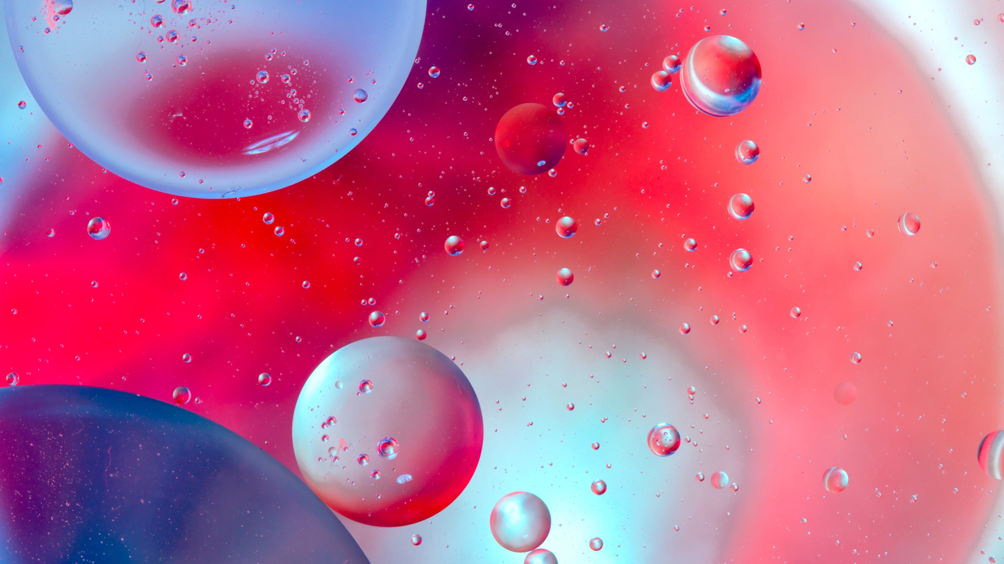3840x2160  Wallpaper bubbles, drops, surface, matt