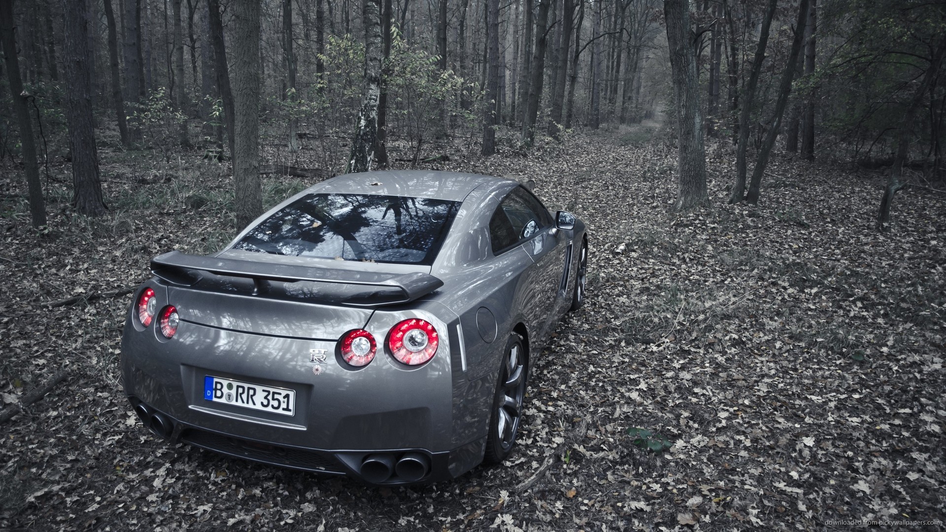 1920x1080 Grey Nissan GT-R Forest picture