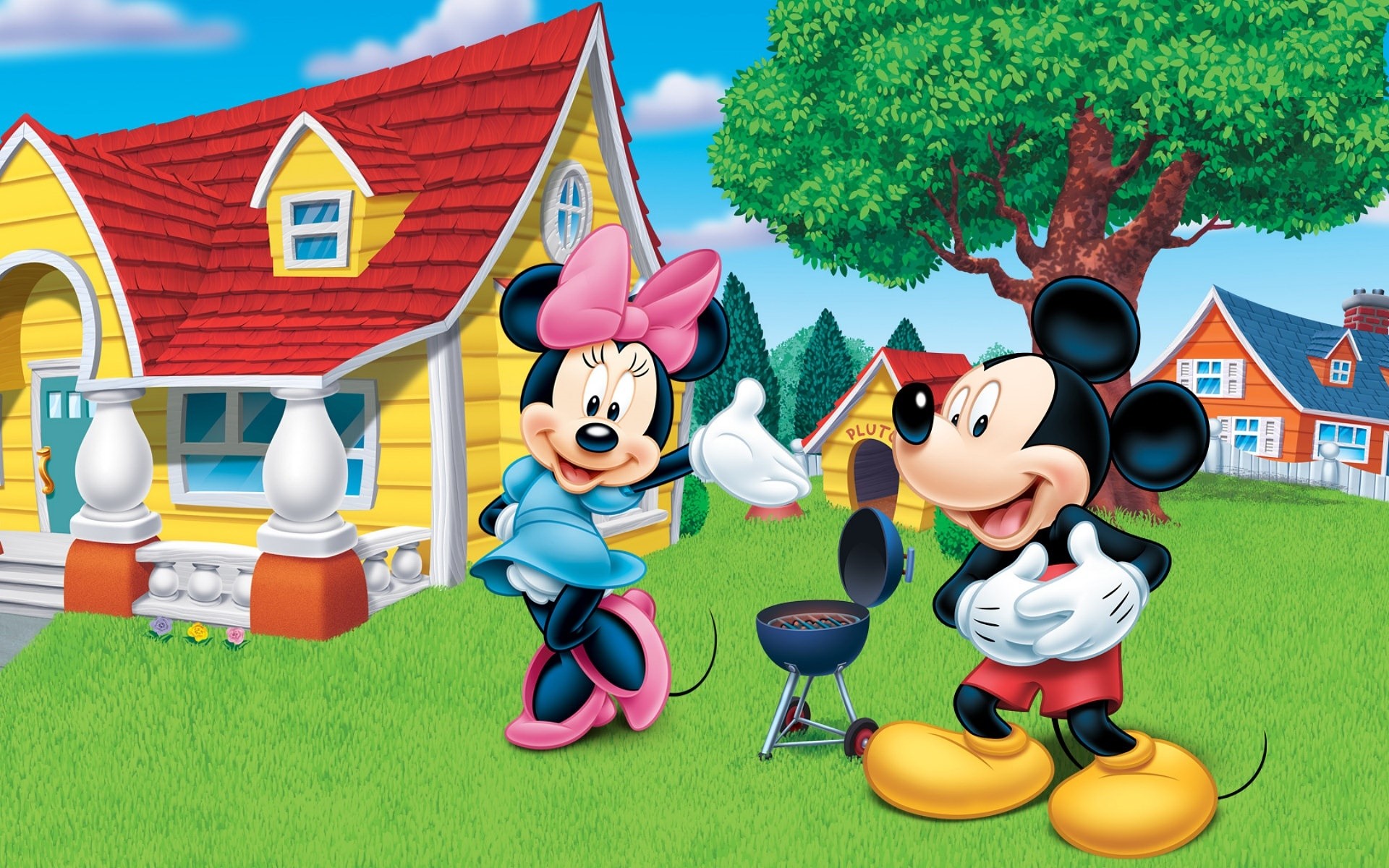 1920x1200 Disney cartoon mickey and minnie mouse wallpaper HD.