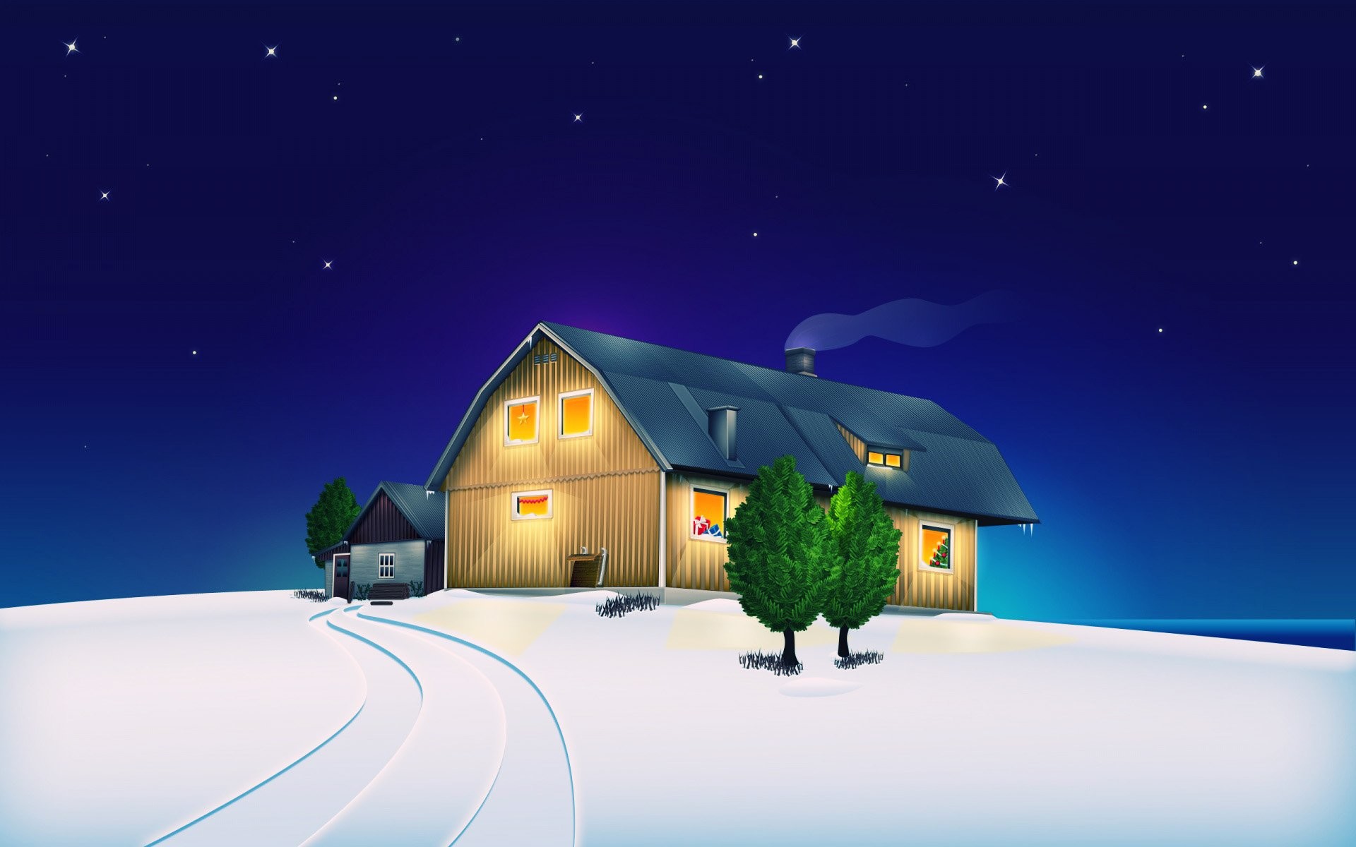 1920x1200 Animated Christmas House