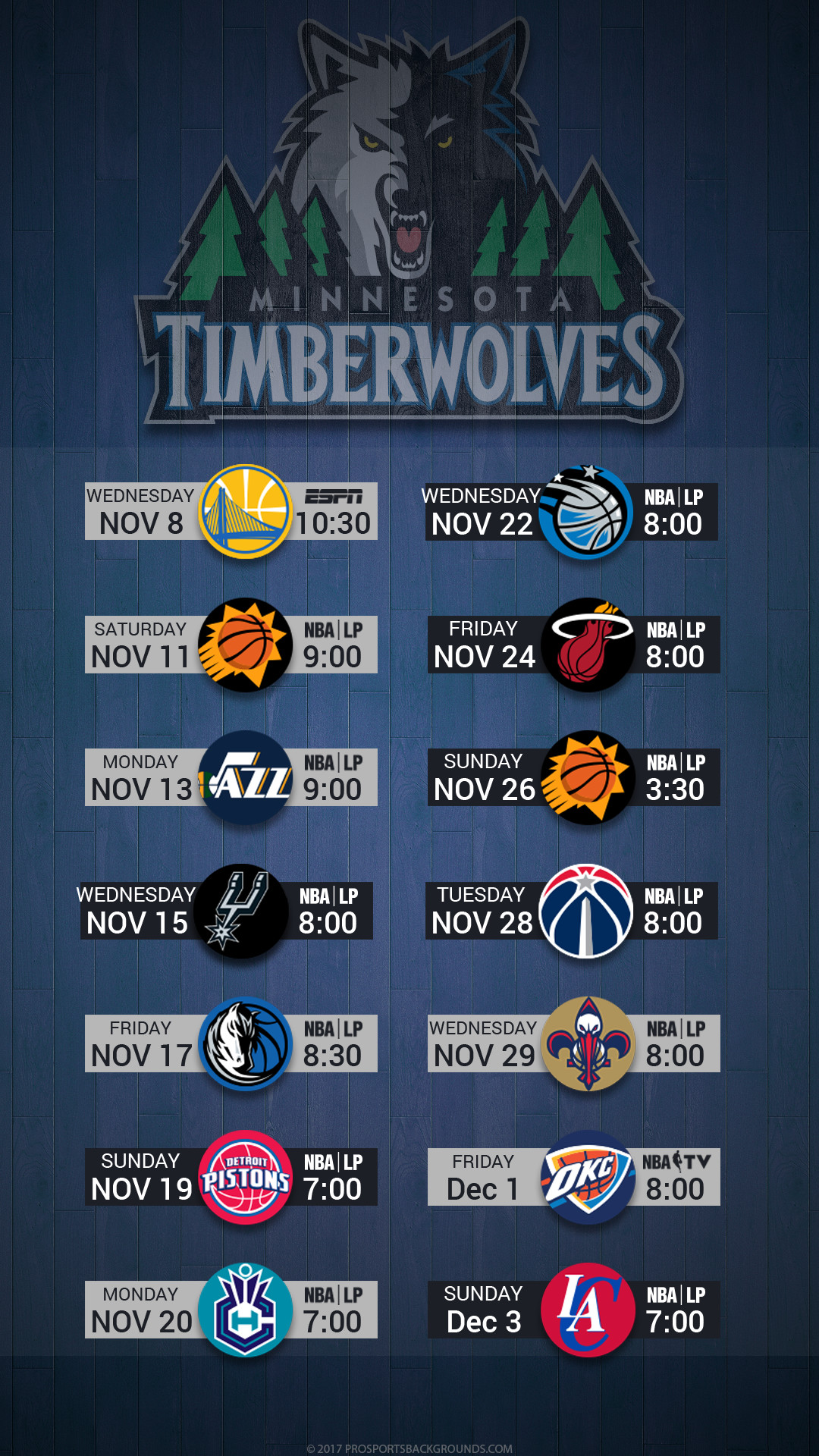 1080x1920 Minnesota Timberwolves 2017 schedule hardwood nba basketball logo wallpaper  free iphone 5, 6, 7