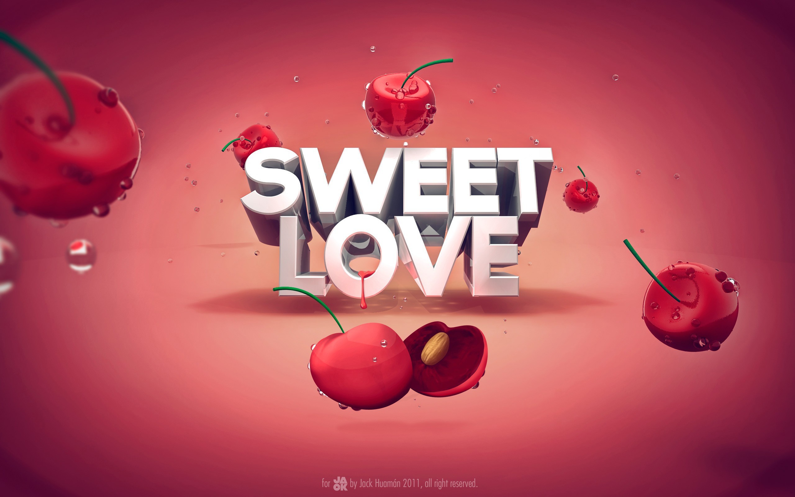 2560x1600 Sweet Love with cherries