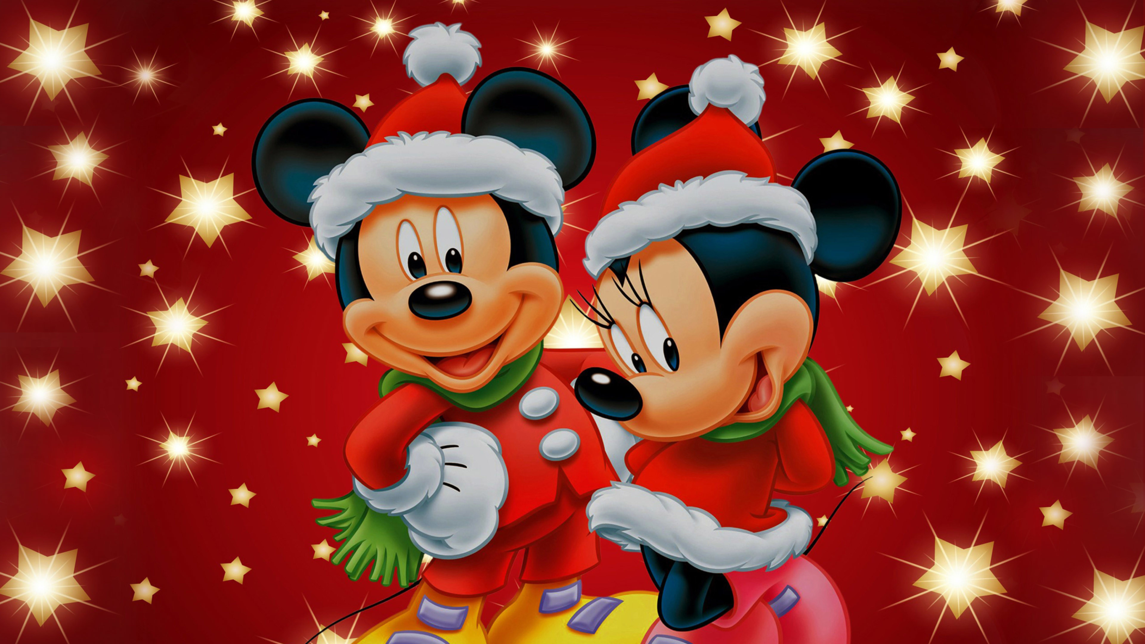 3840x2160 christmas desktop background themes ; Mickey-and-Minnie-Mouse-Christmas- theme