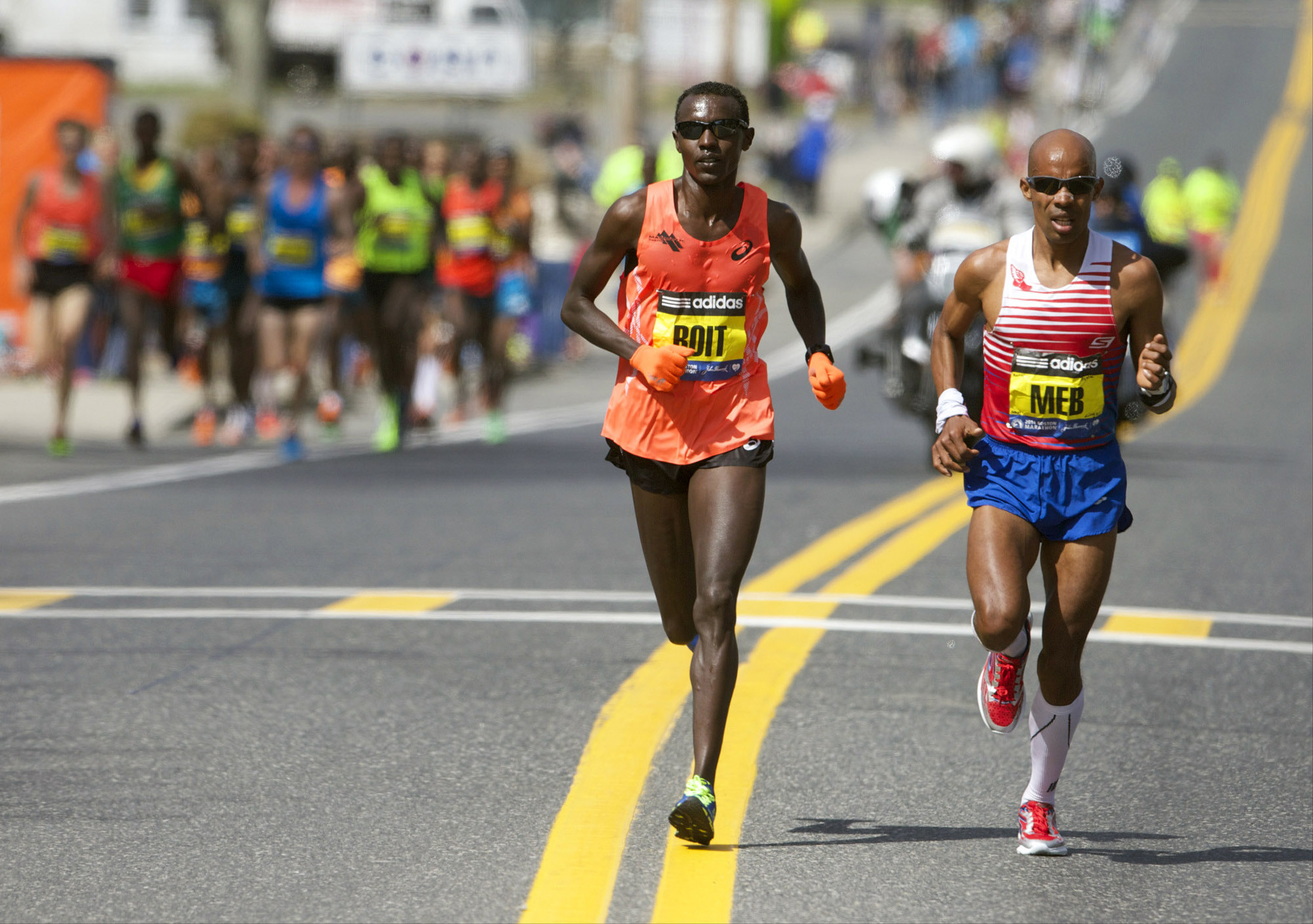 2200x1548 Apr 21, 2014; Boston, MA, USA; Elite runners Josphat Boit (