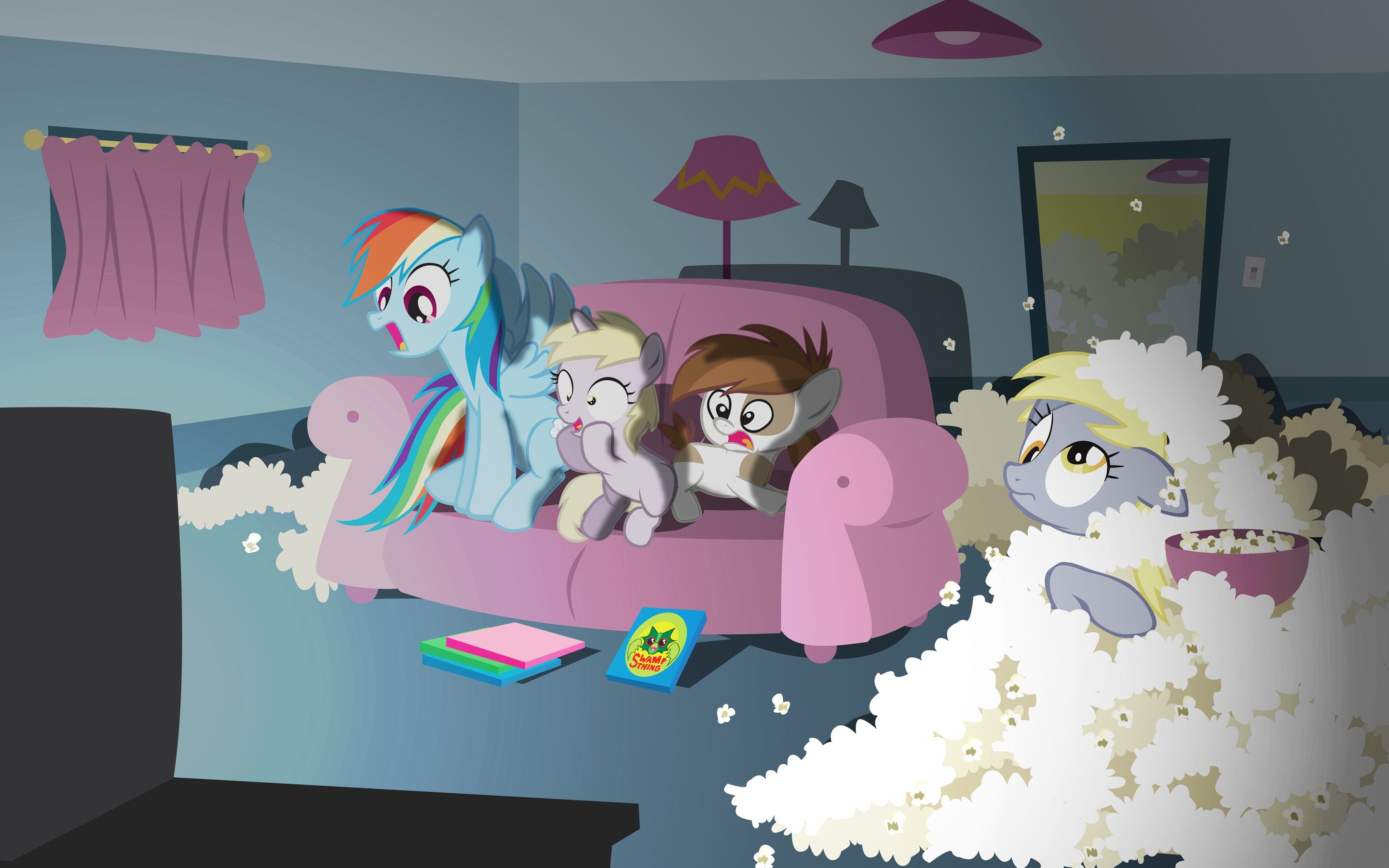 2880x1800 Rainbow Dash Dinky Hooves Pipsqueak And Derphy ...