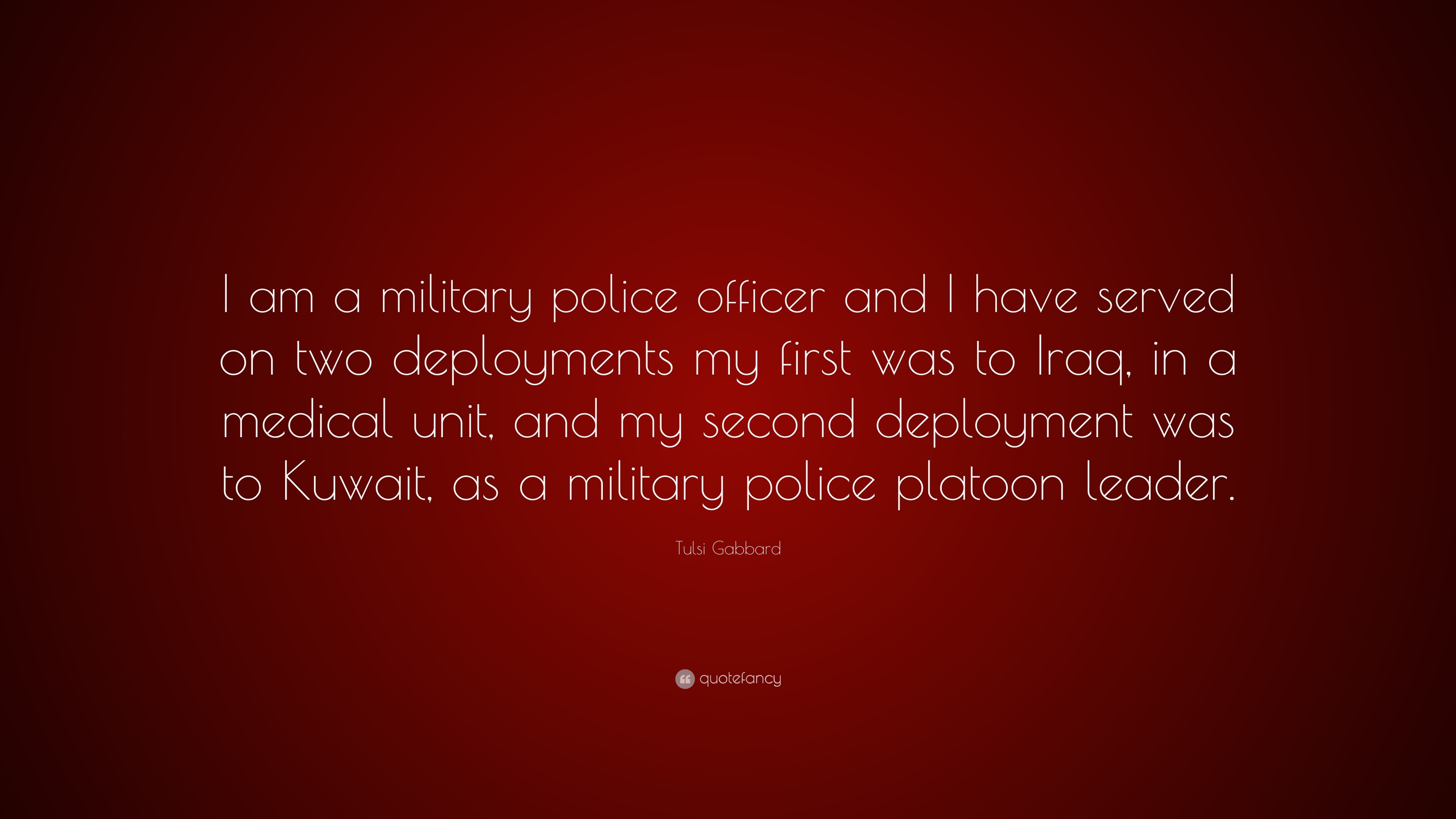 3840x2160 Tulsi Gabbard Quote: “I am a military police officer and I have served on