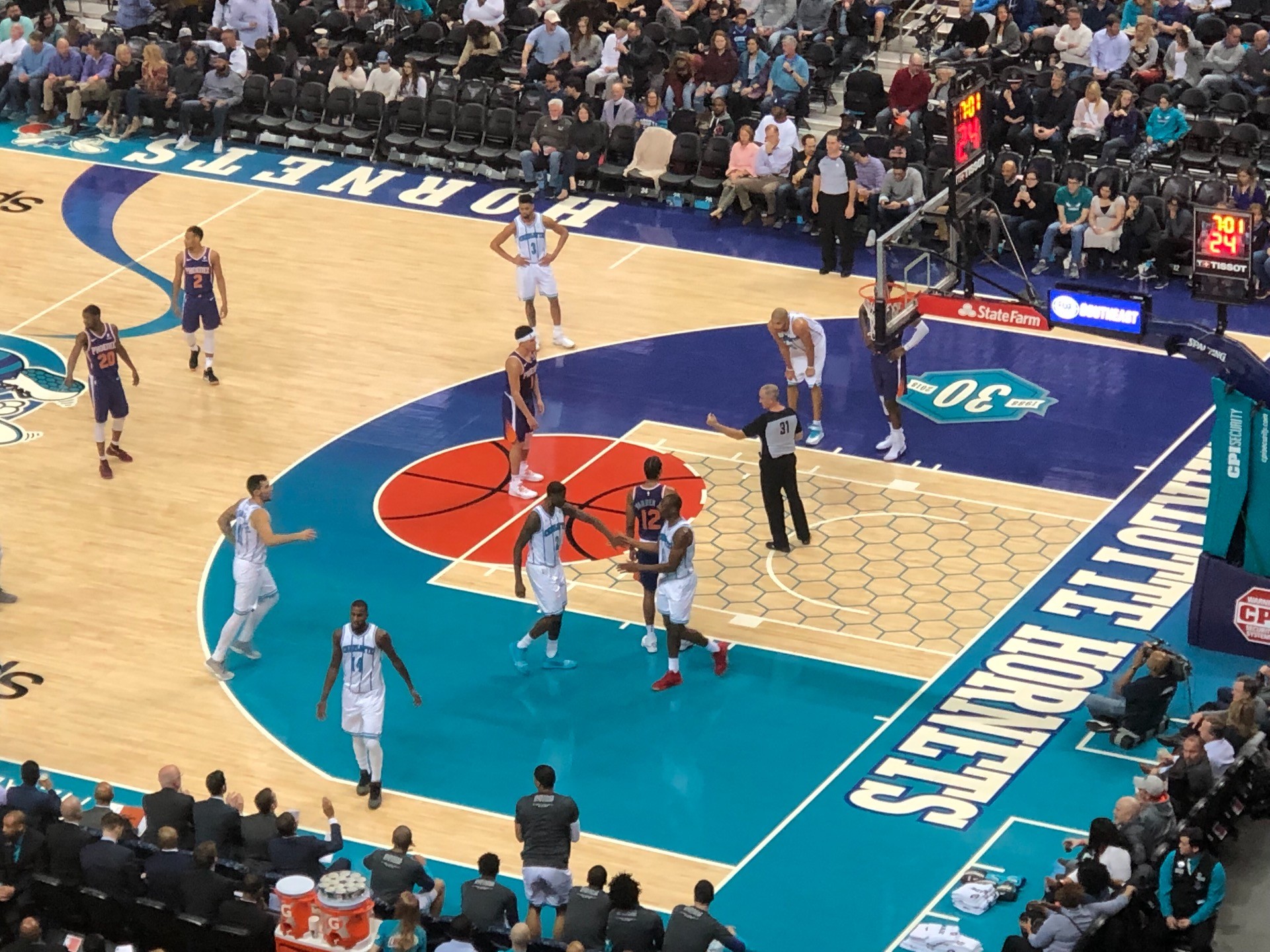1920x1440 Spectrum Center, section 205, row A, seat 18 - Charlotte Hornets vs Phoenix  Suns, Shared Anonymously