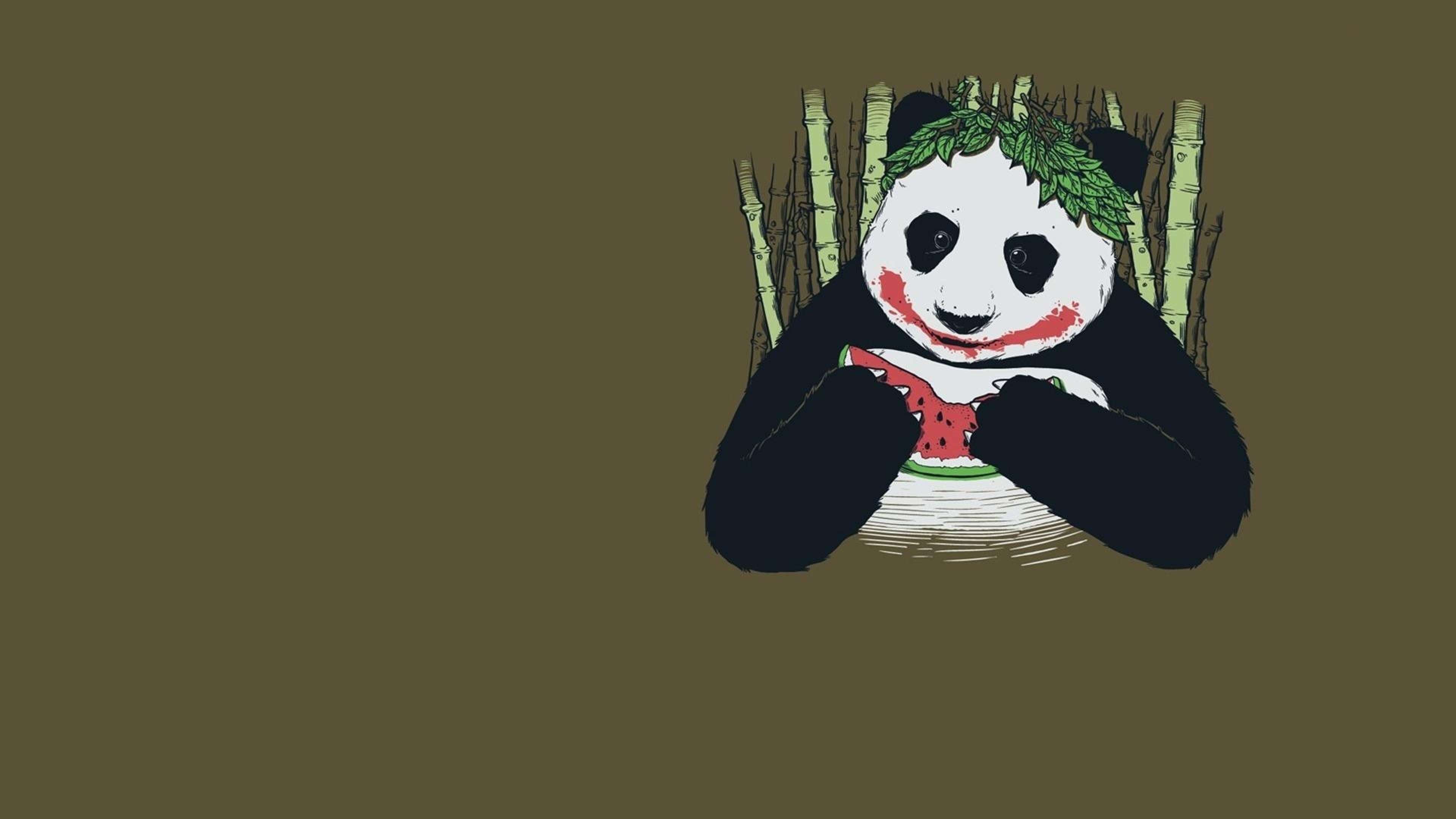 3840x2160 Preview wallpaper panda, joker, disguise 