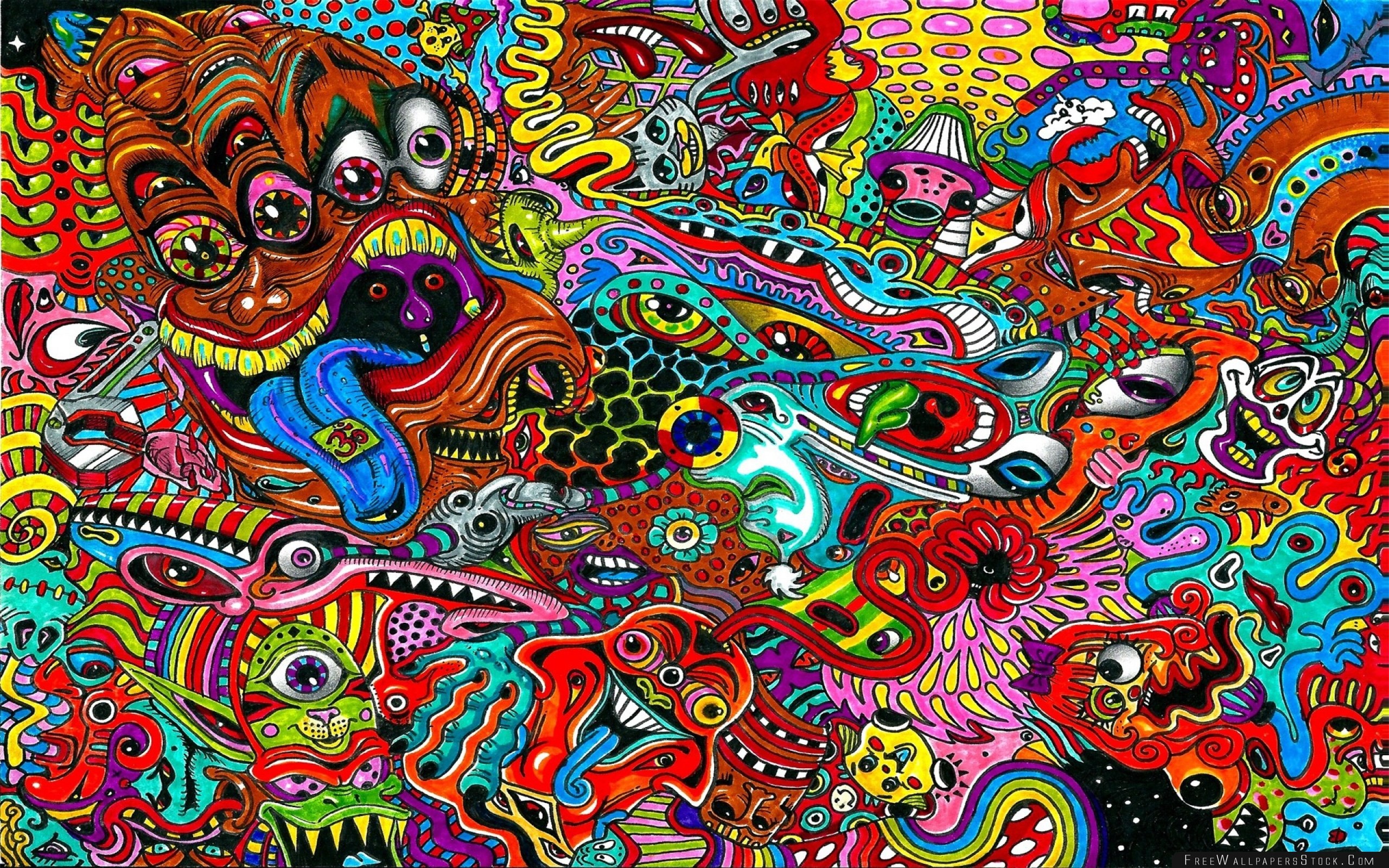 2560x1600 Download Free Wallpaper Drawing Surreal Colorful Psychedelic