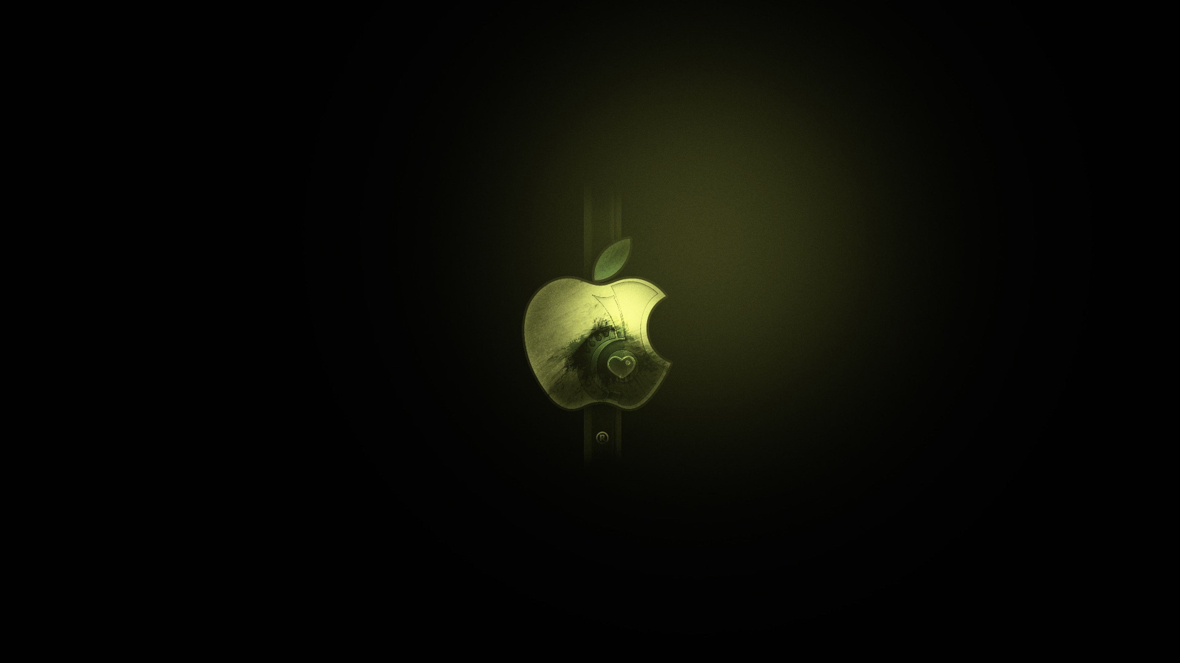3840x2160  Wallpaper logo, black, white, apple, mac, minimalist