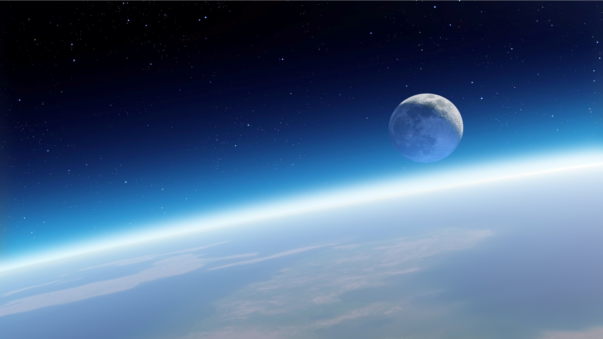 2048x1152 Earth And Moon From Space