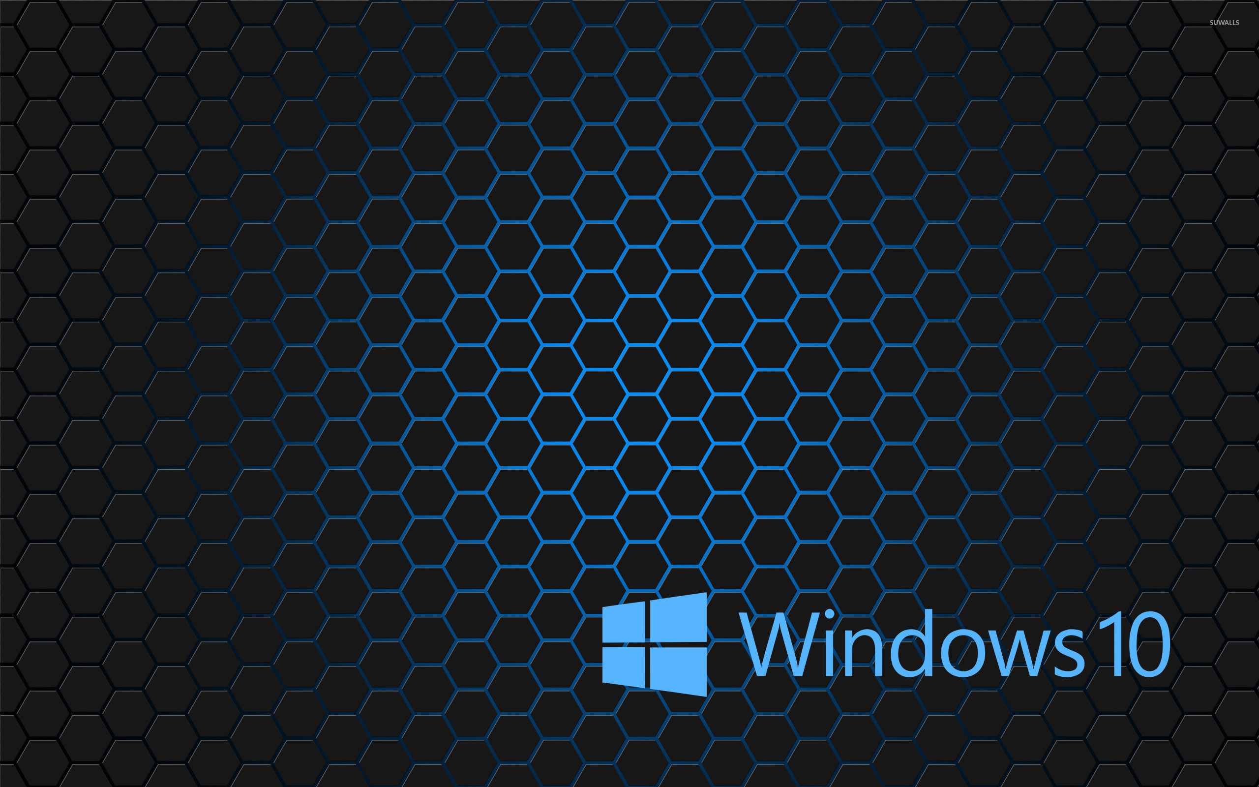 2560x1600 Windows 10 blue text logo on hexagons wallpaper - Computer wallpapers .