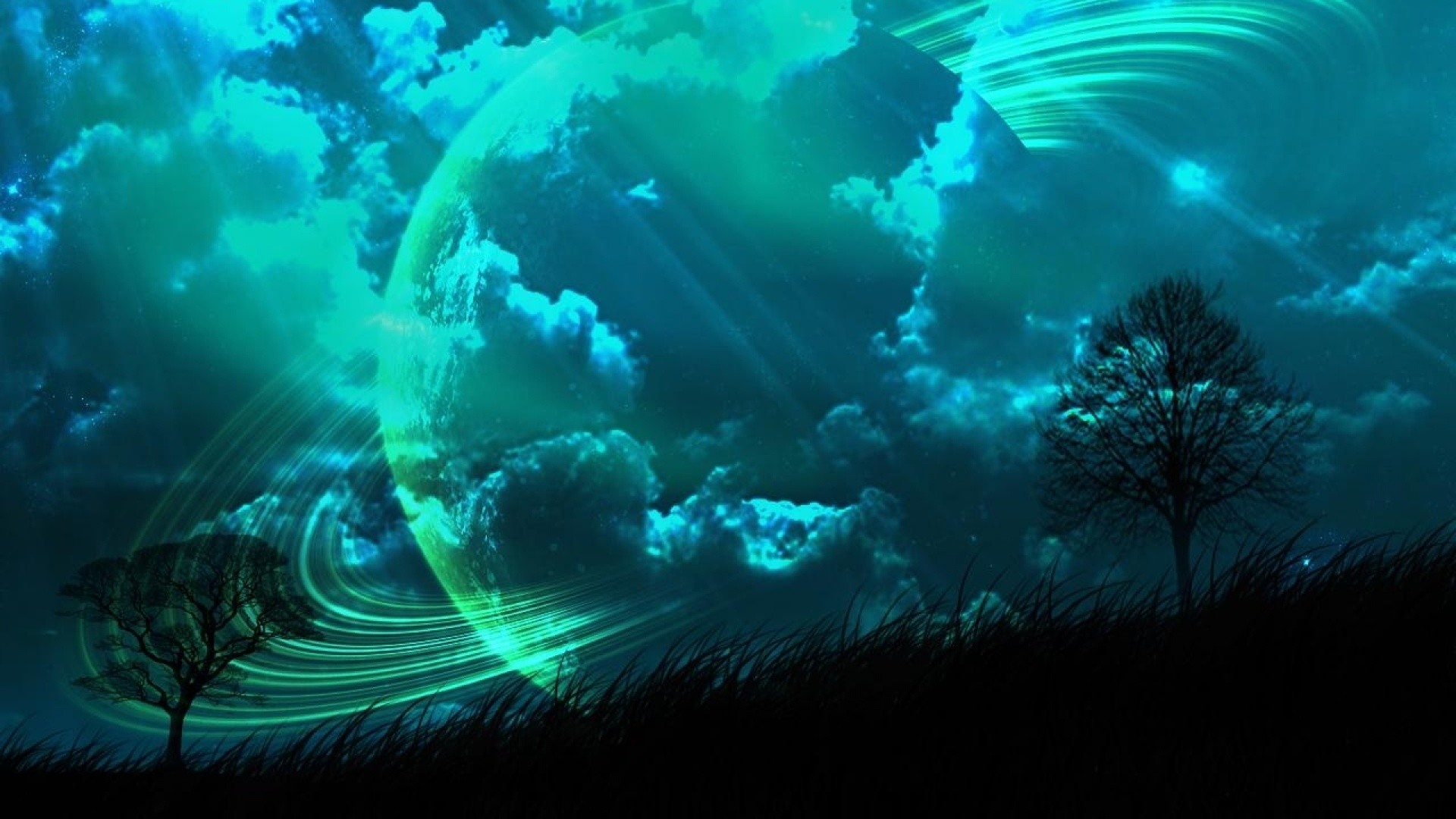 1920x1080 abstract planet dark nature teal wallpapers desktop images download windows  wallpapers amazing colourful 4k picture artwork lovely 1920Ã1080 Wallpaper  HD