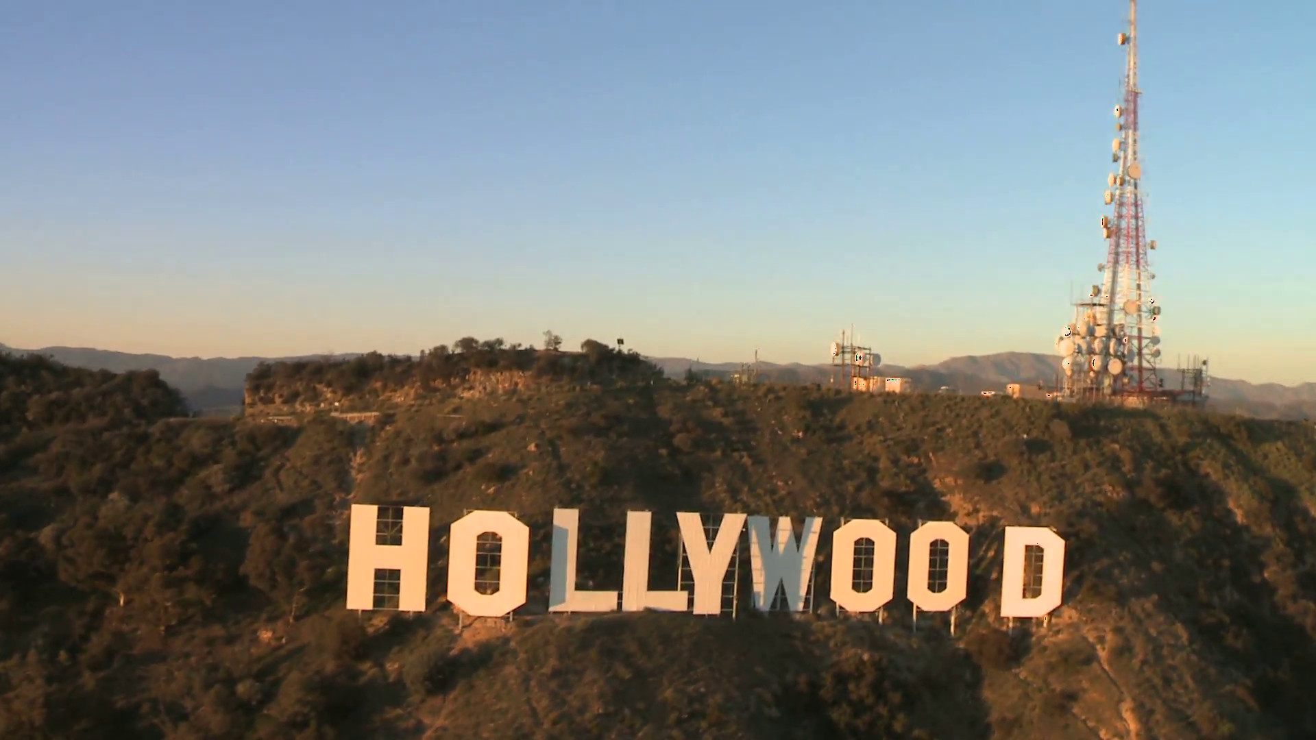 1920x1080 Famous Hollywood Sign Aerial View